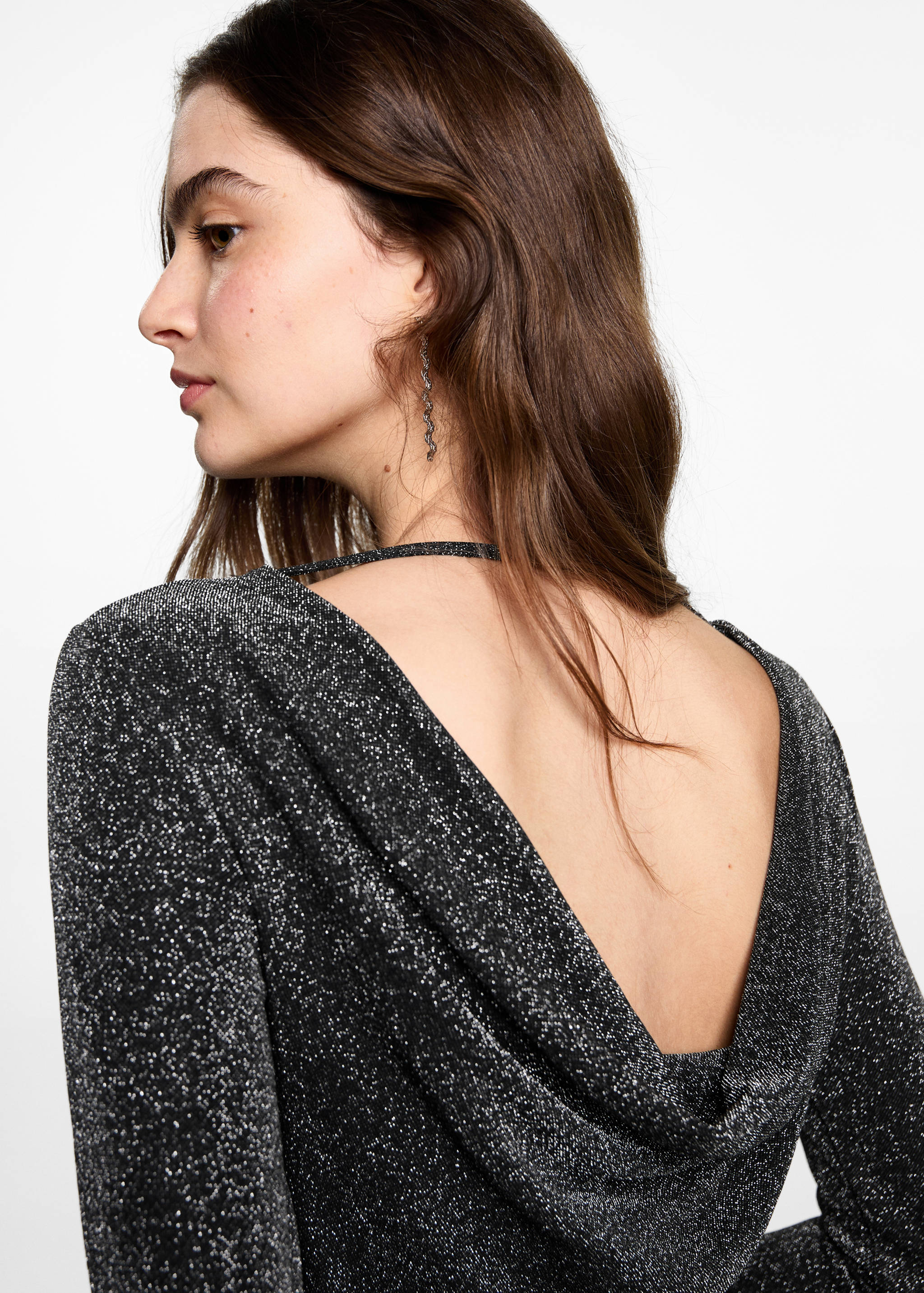 Open back lurex dress - Details of the article 1