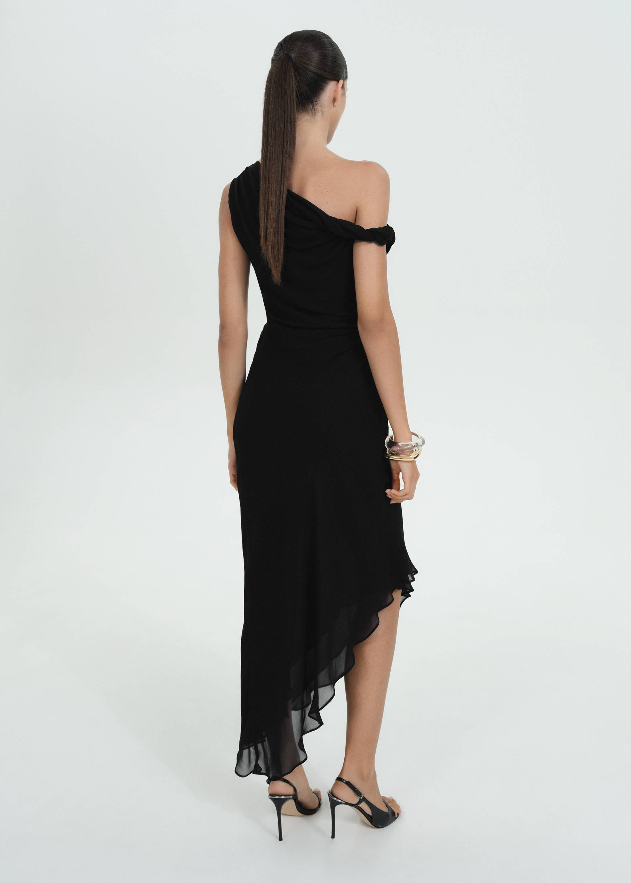 Vestido asimétrico fruncido - Reverso del artículo