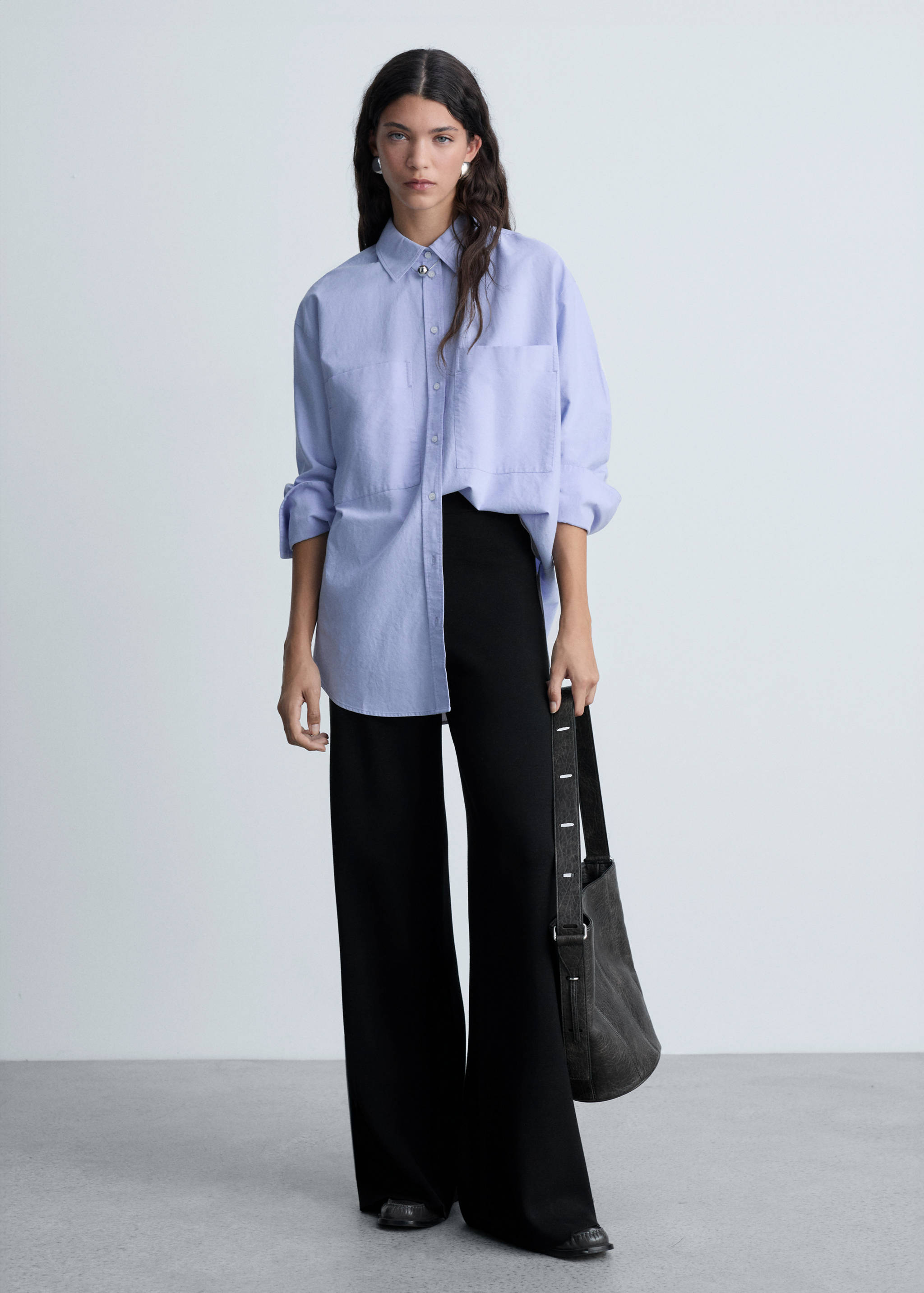 Contrast stripe straight trousers - General plane