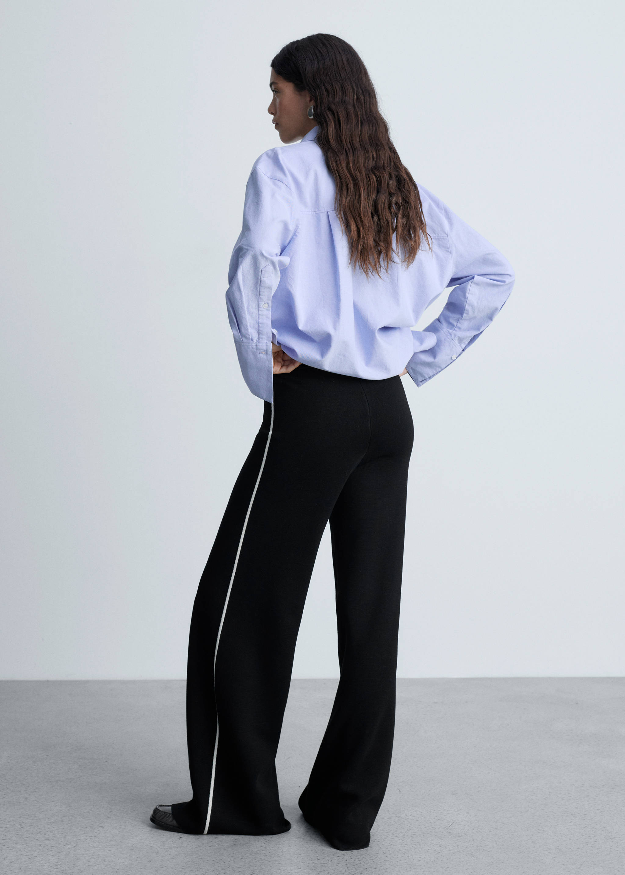 Contrast stripe straight trousers - Reverse of the article