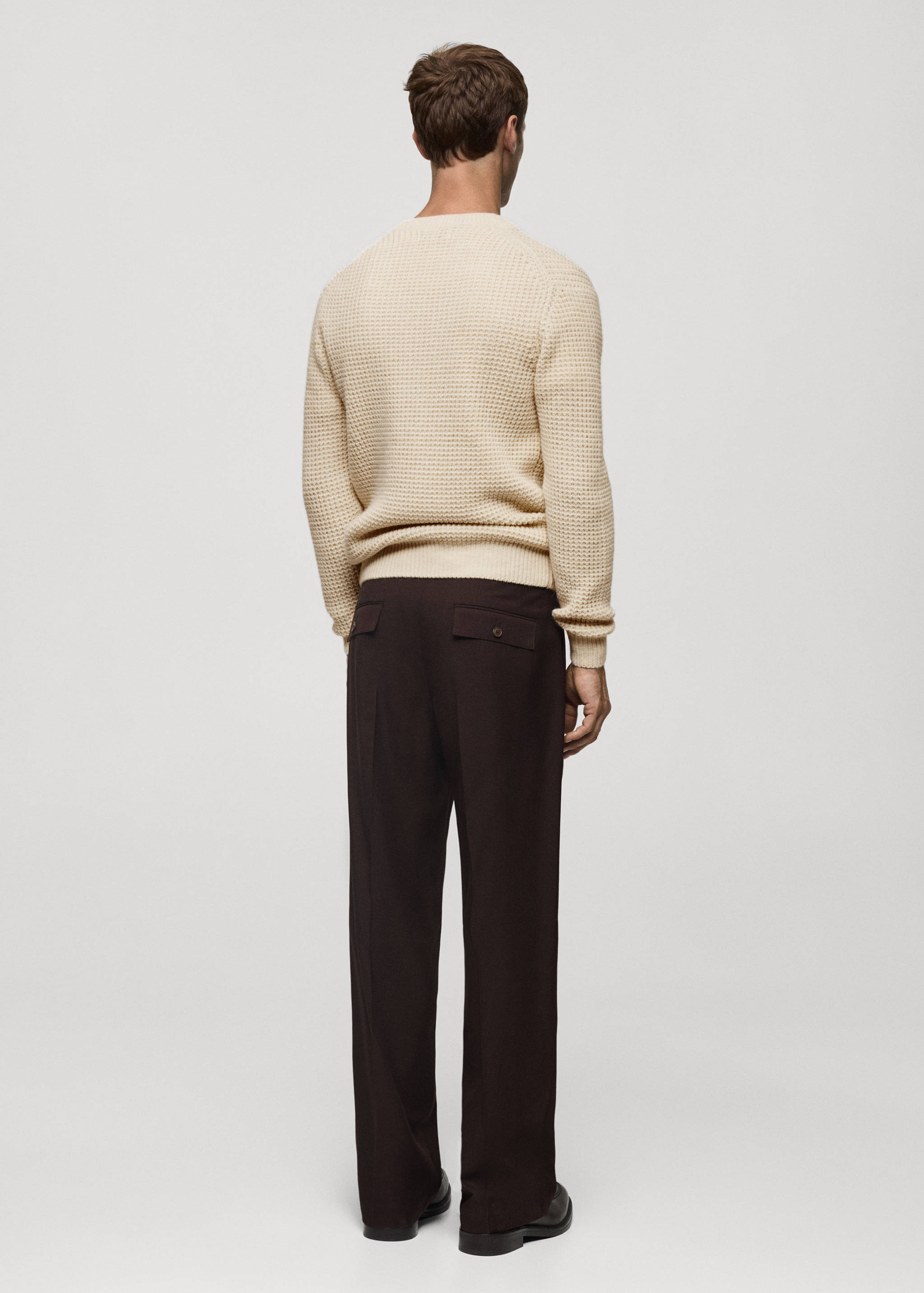 Regular-fit pleated trousers - Reverse of the article