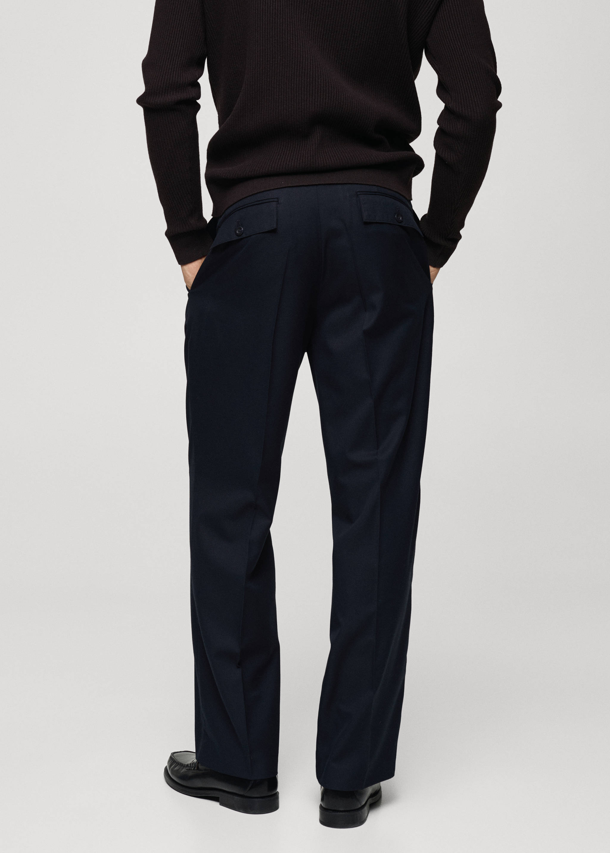 Regular-fit pleated trousers - Reverse of the article
