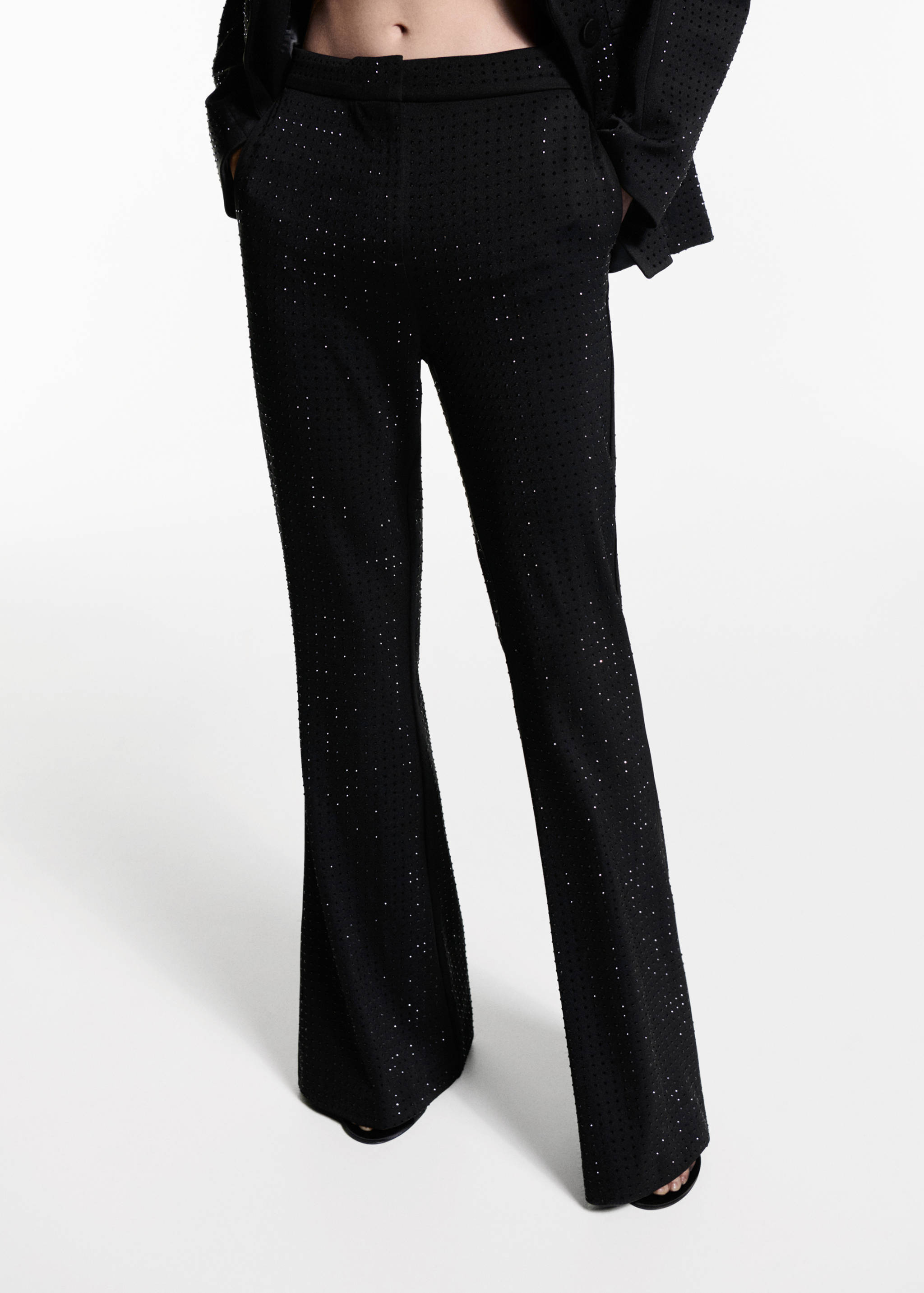 Rhinestone flared trousers - Medium plane