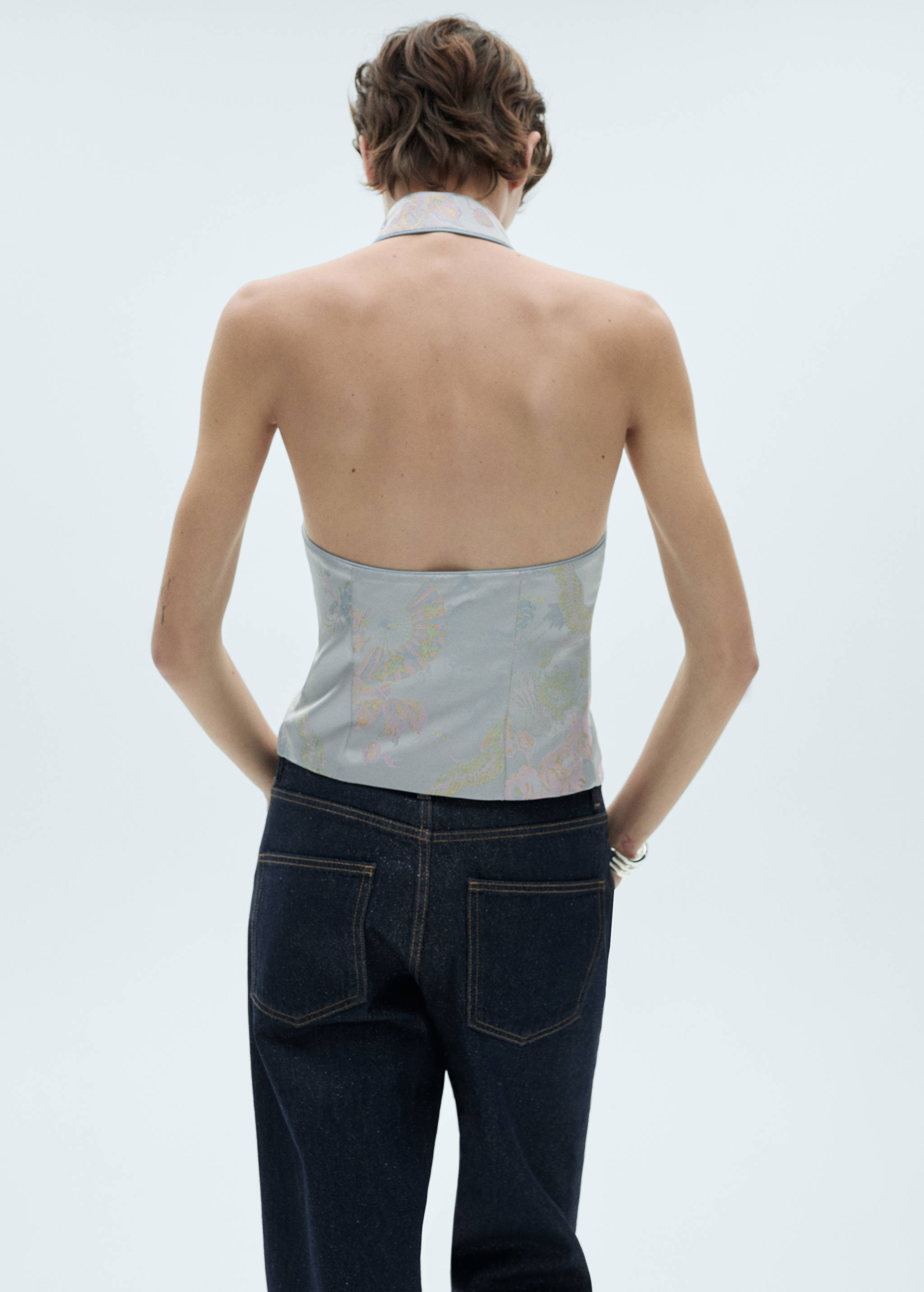 Satin top with bows - Reverse of the article