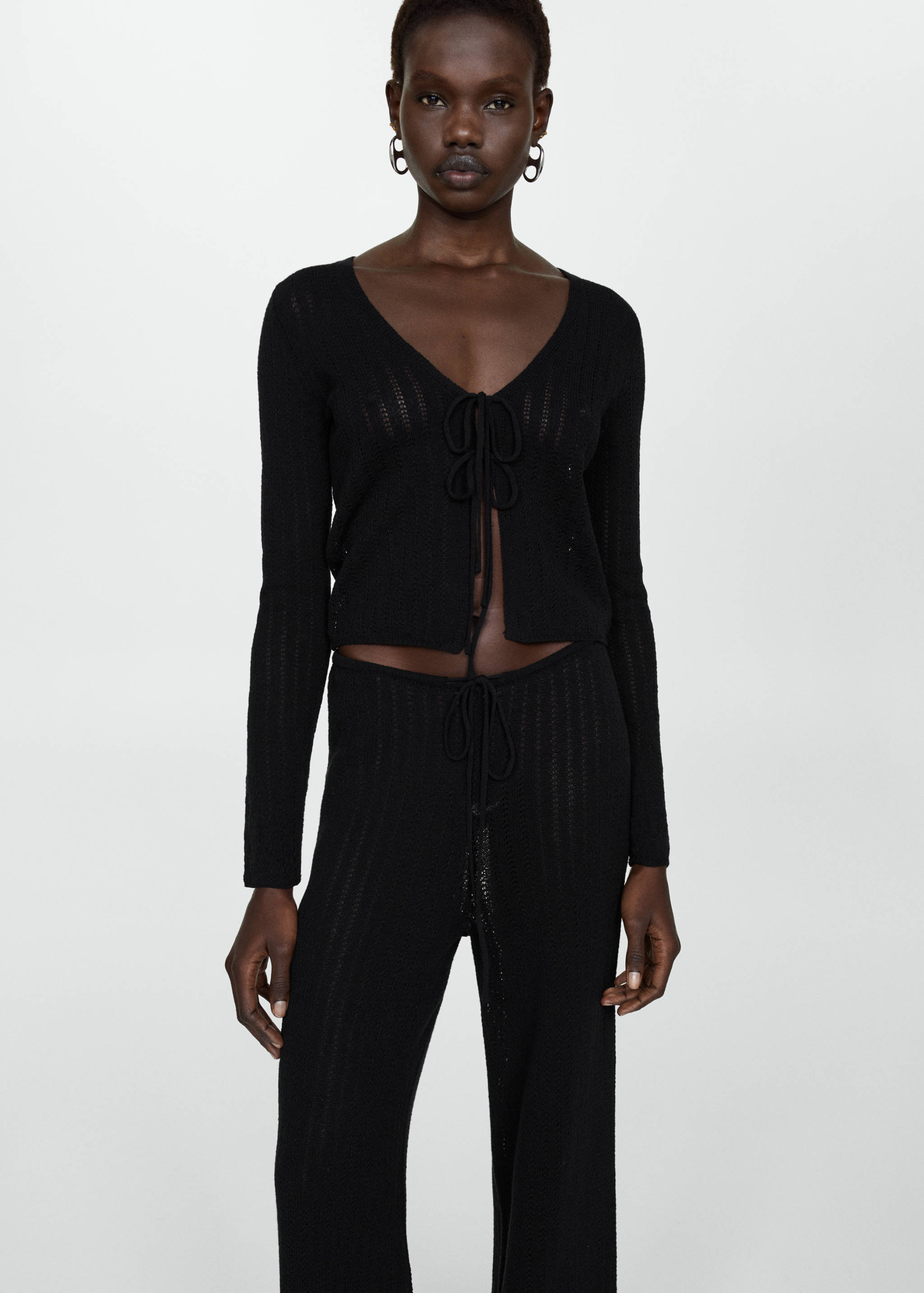 Straight knitted pants - Details of the article 1