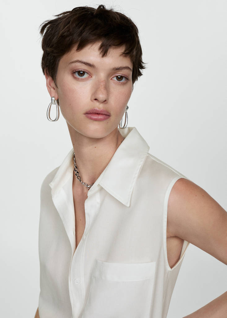 Lyocell sleeveless shirt — Off White