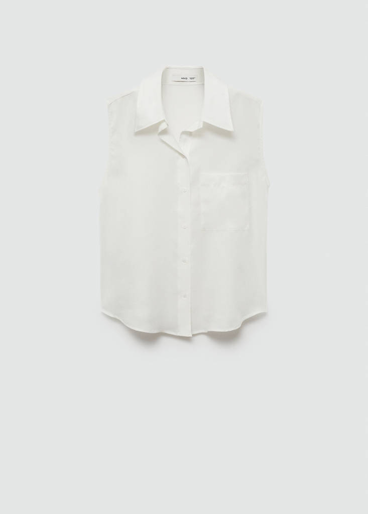 Lyocell sleeveless shirt — Off White
