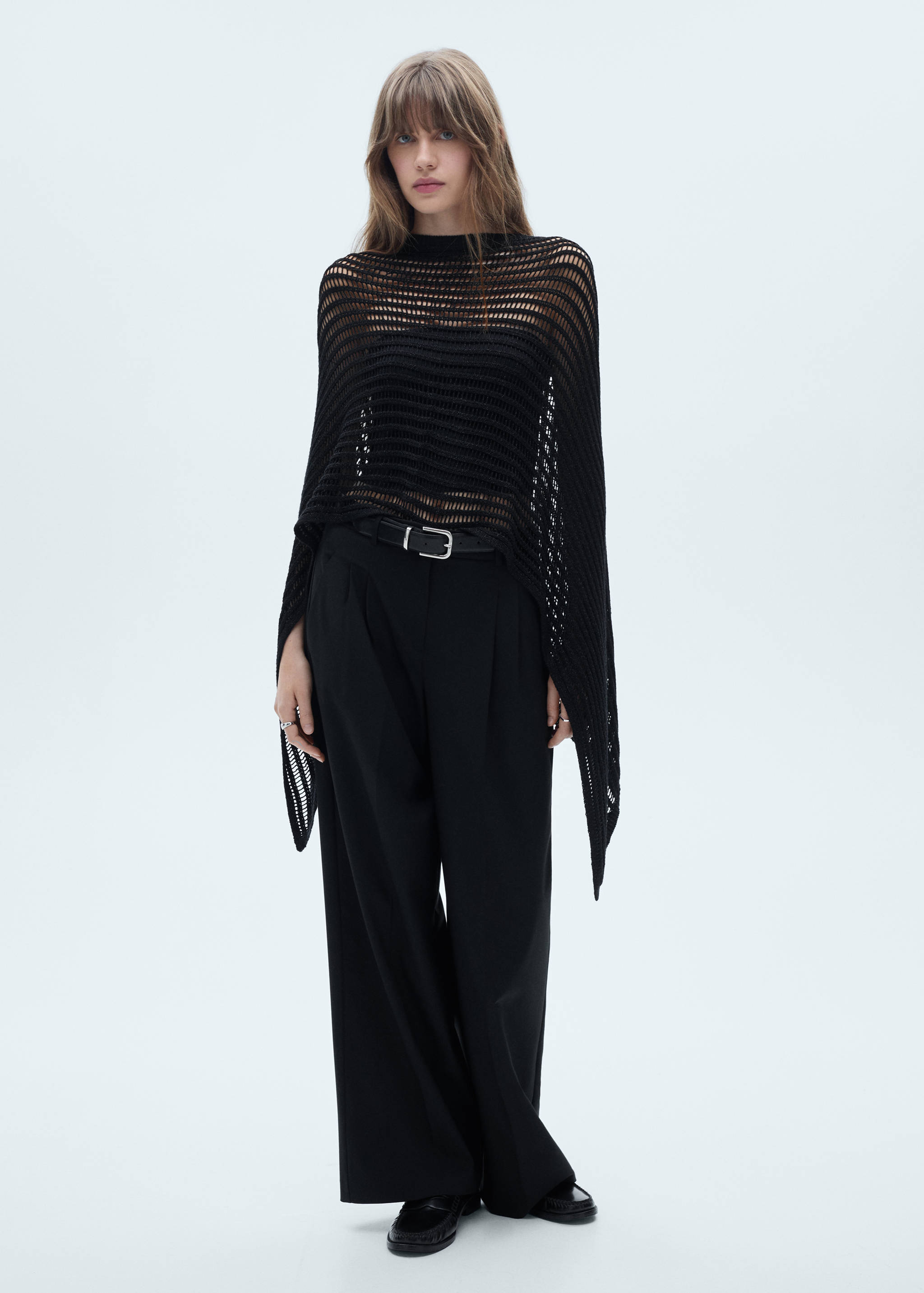 钩针编织金银线斗篷 - null