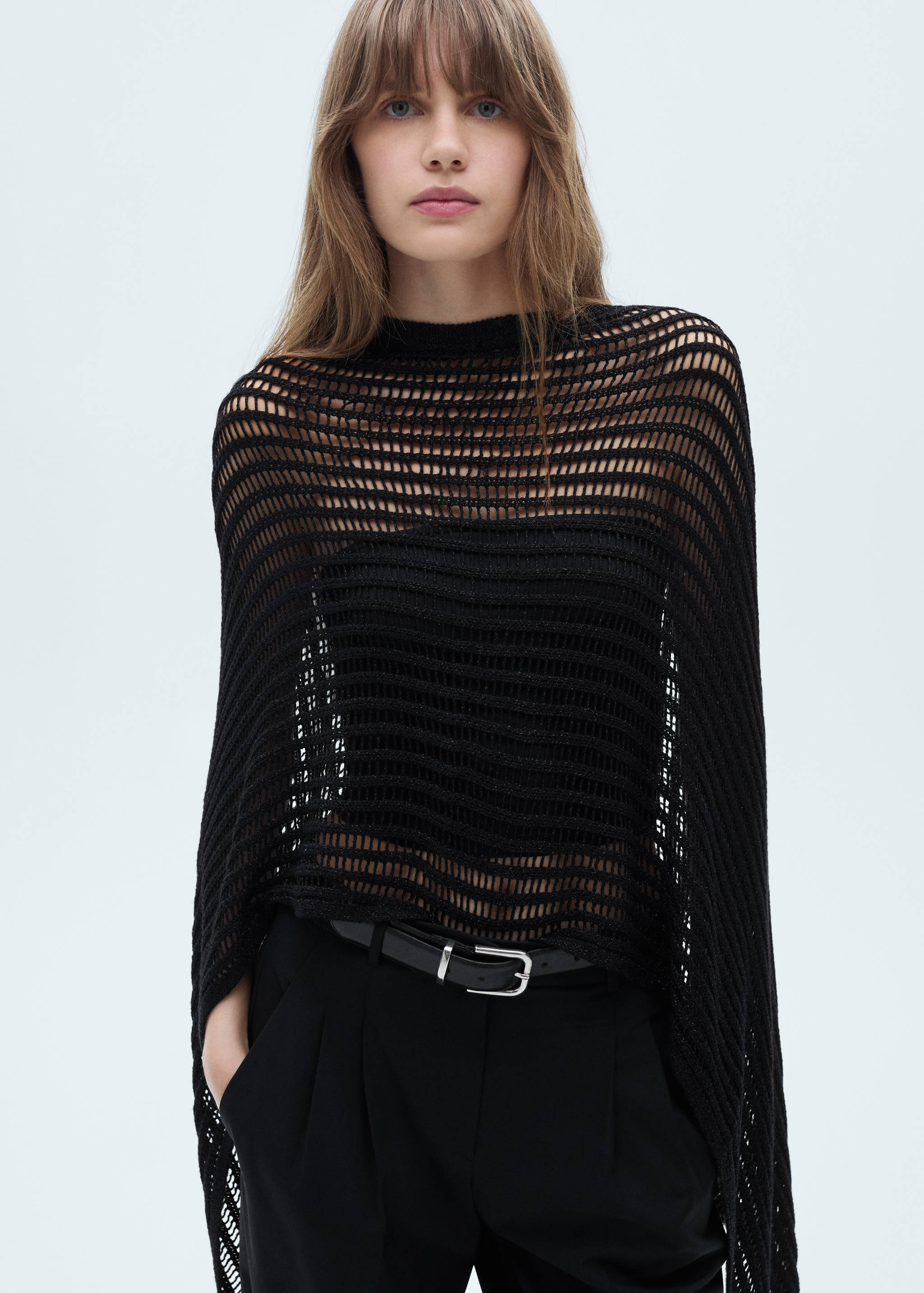 钩针编织金银线斗篷 - null