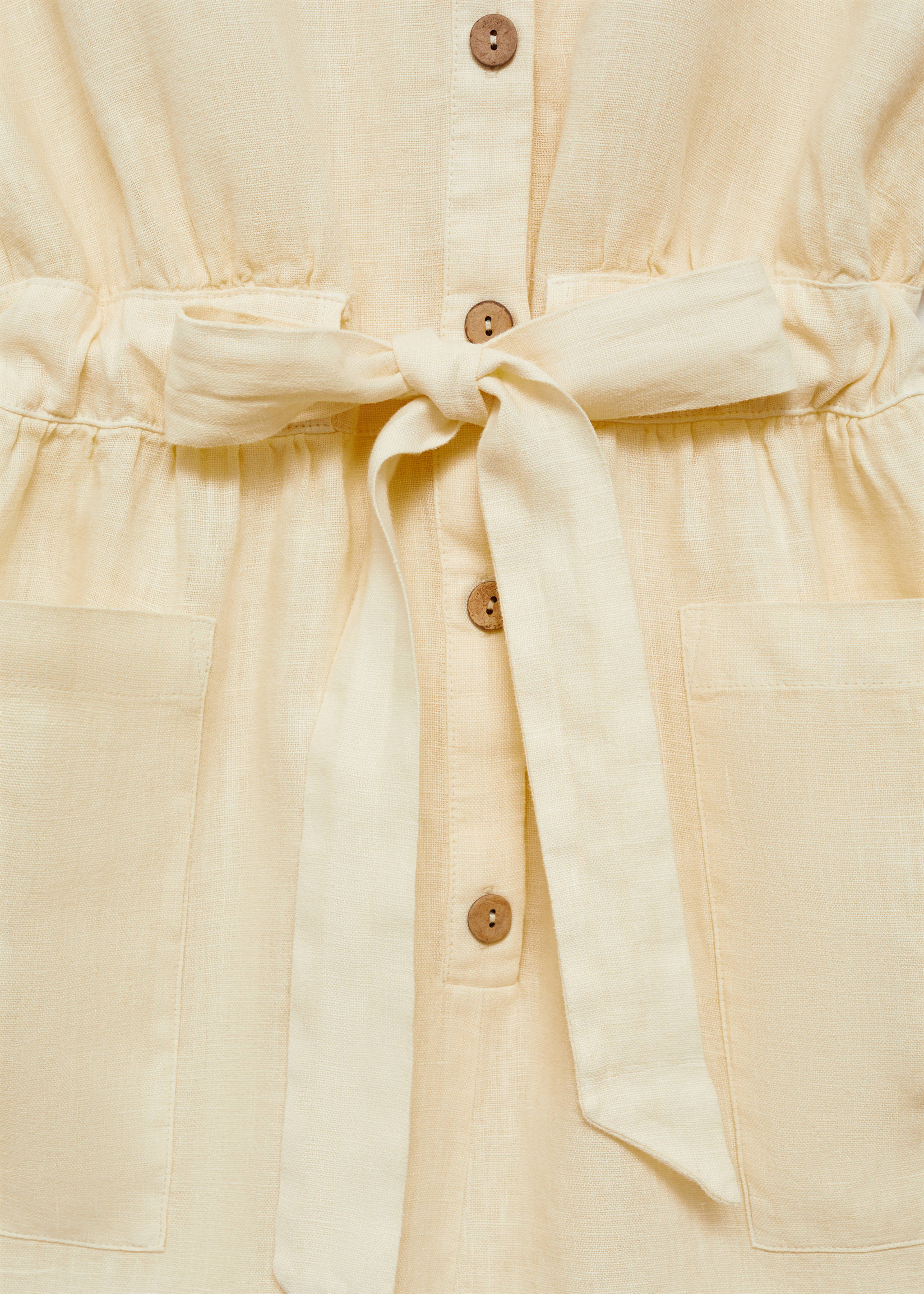 Short linen jumpsuit with bow - Details of the article 8