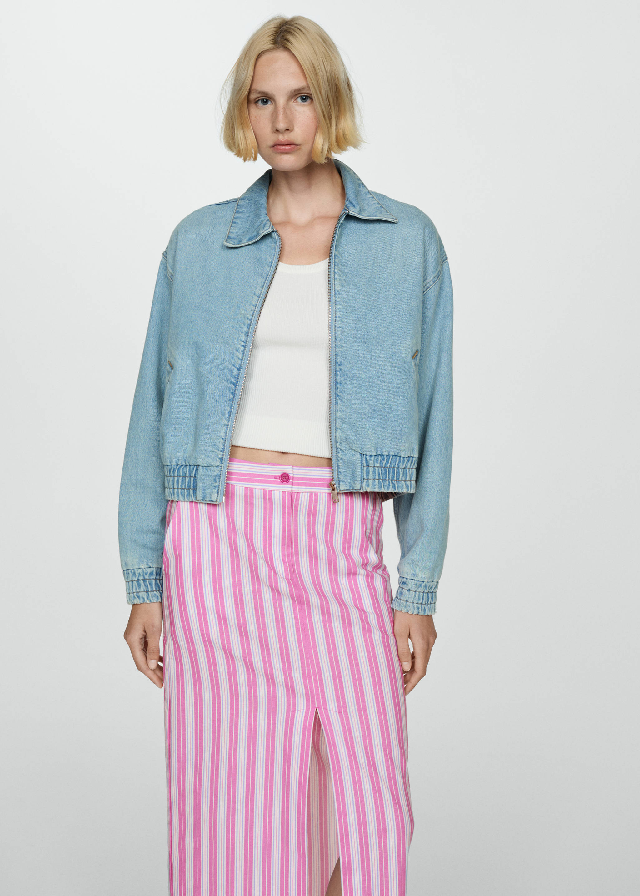 Slit striped skirt - Reverse of the article