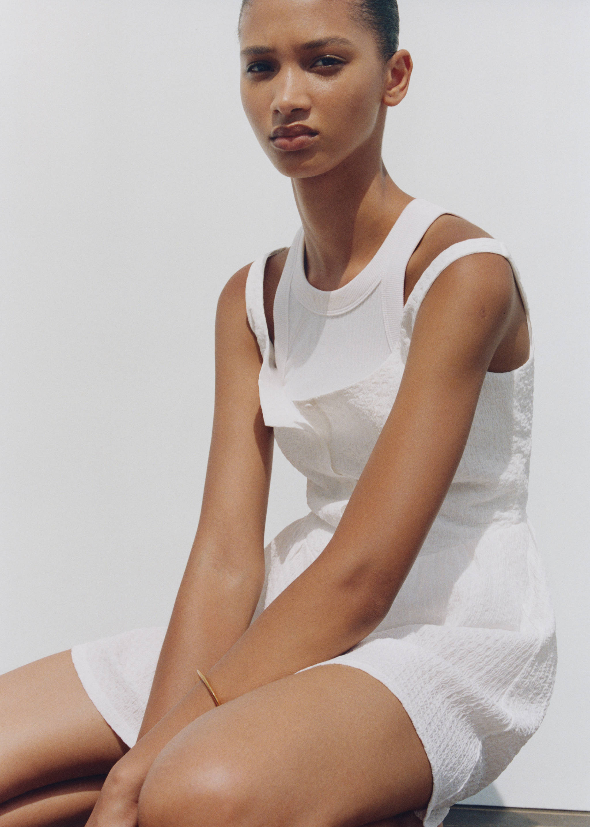 Textured short dress - Details of the article 6