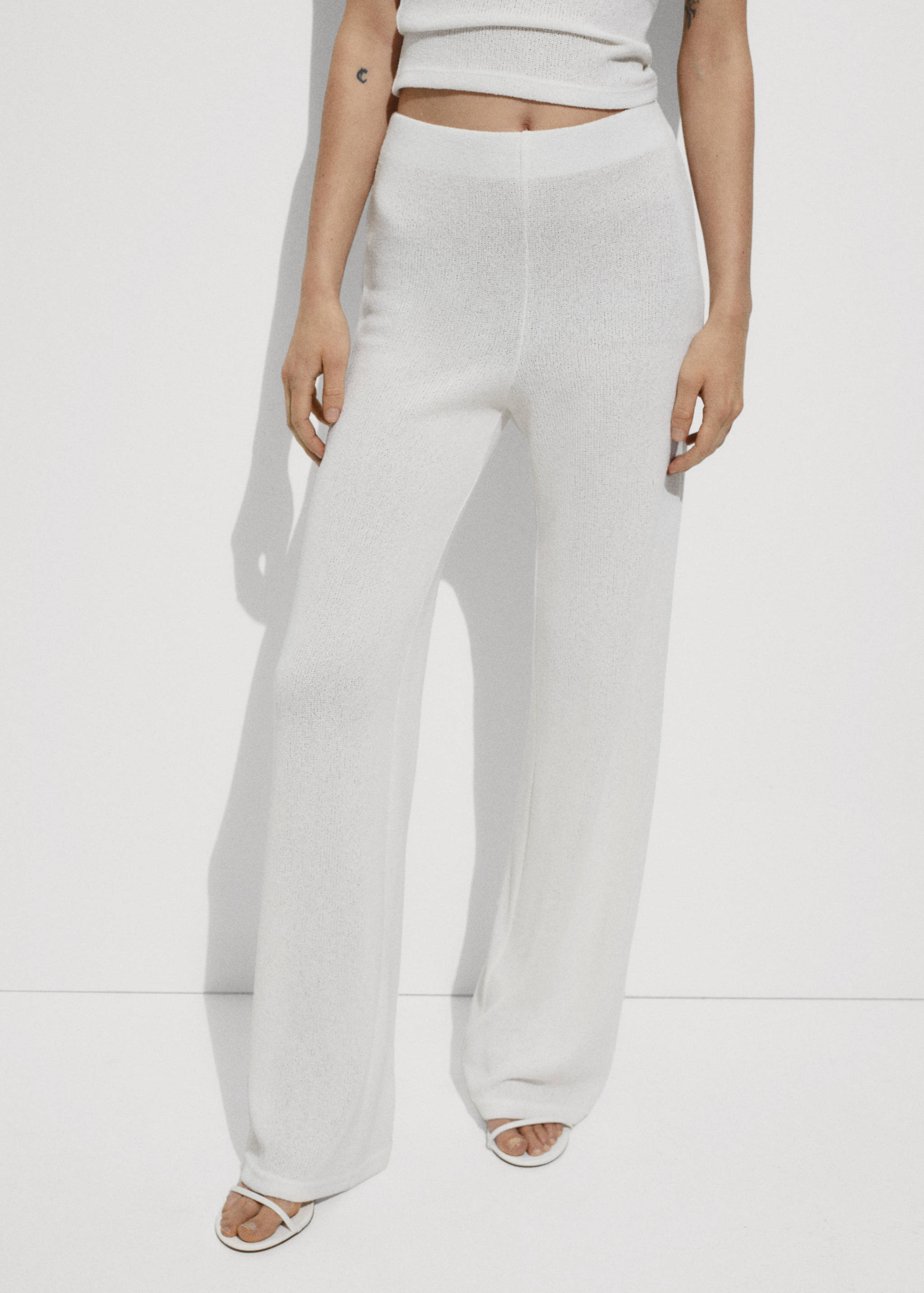Straight knitted trousers - Medium plane
