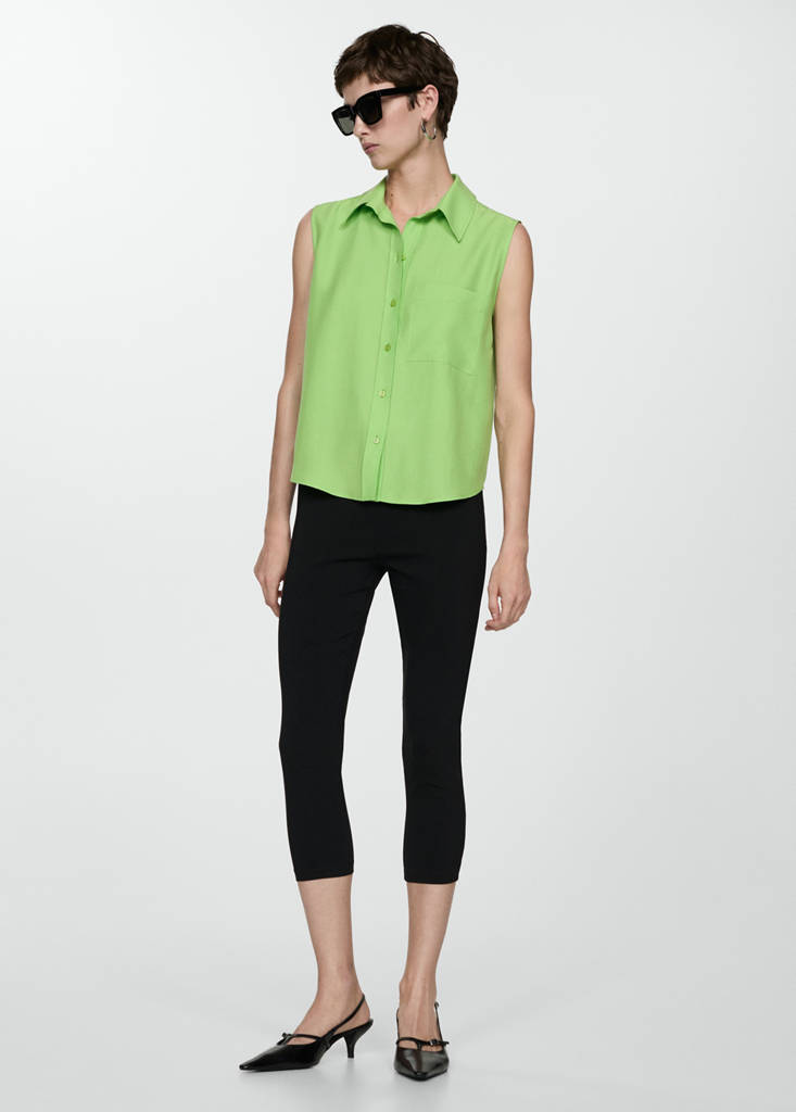 Lyocell sleeveless shirt — Green