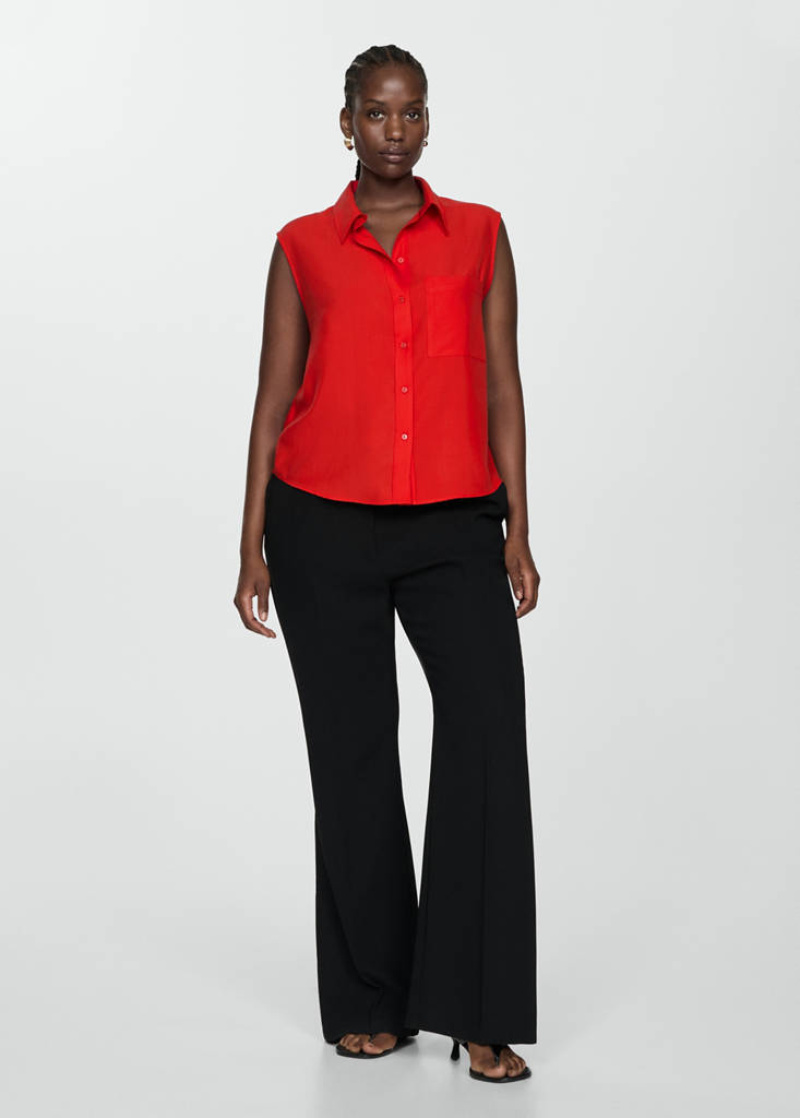 Lyocell sleeveless shirt — Red