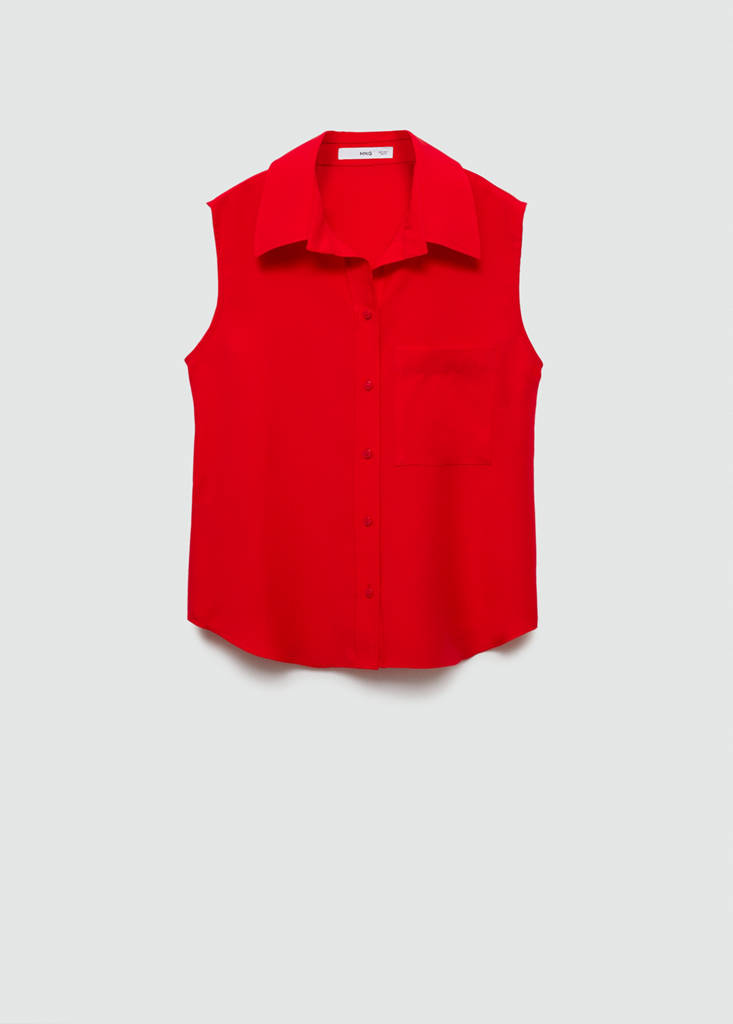 Lyocell sleeveless shirt — Red