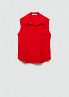 Lyocell sleeveless shirt — Red 8