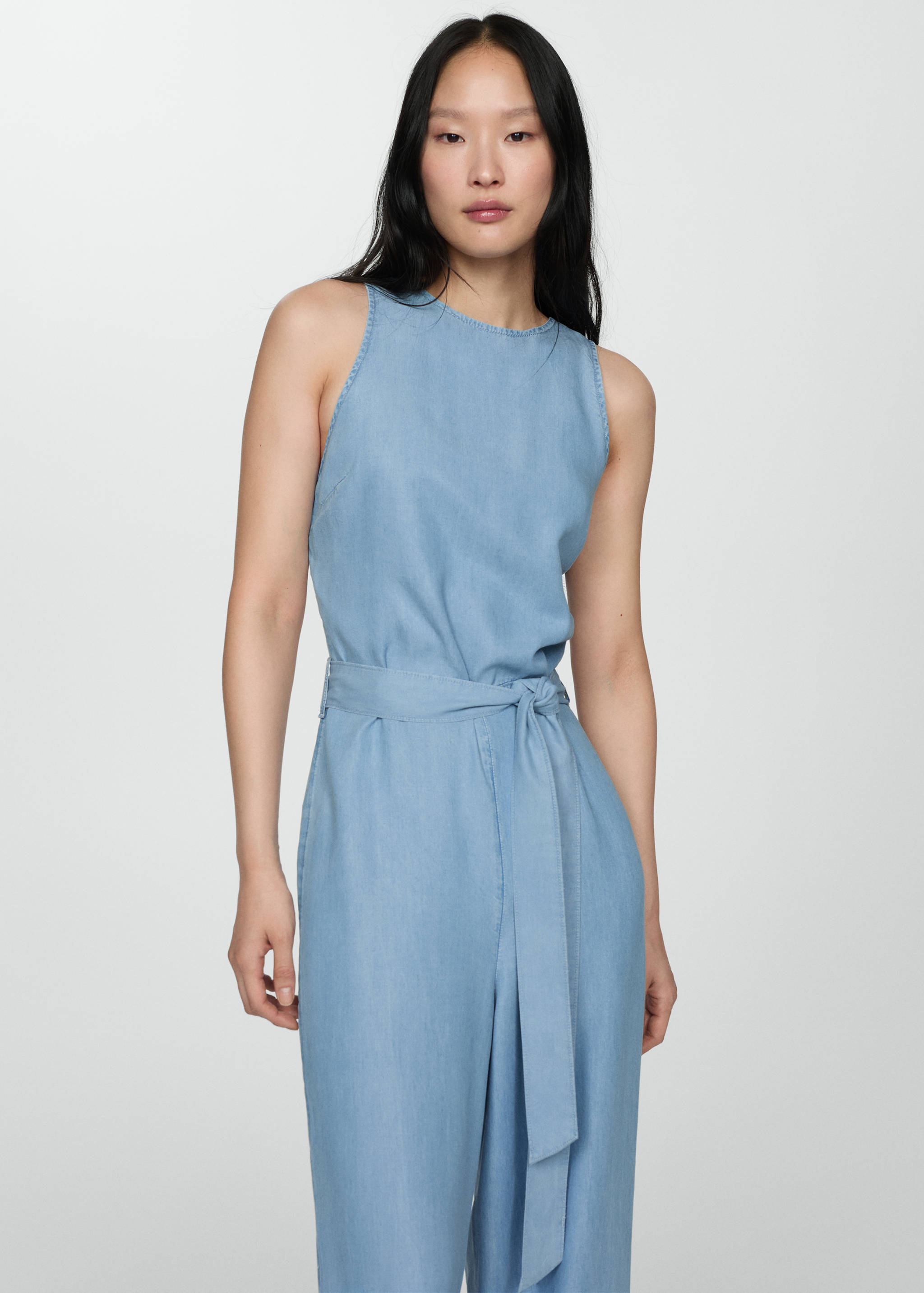 Lyocell jumpsuit with bow - Medium plane