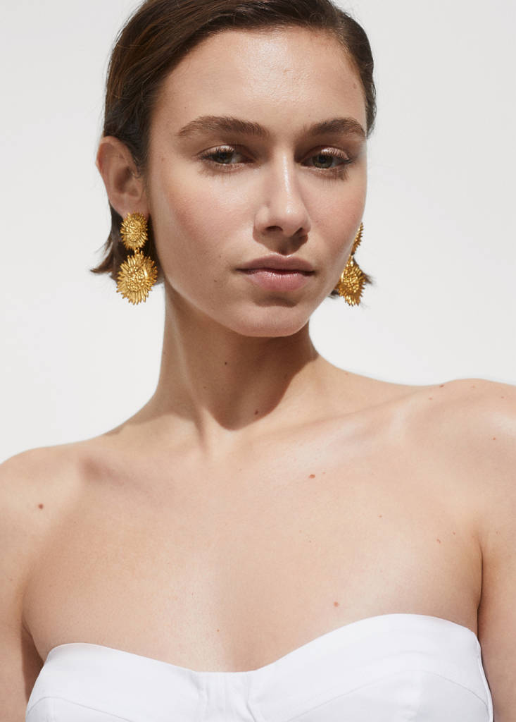 Strapless cropped top — White