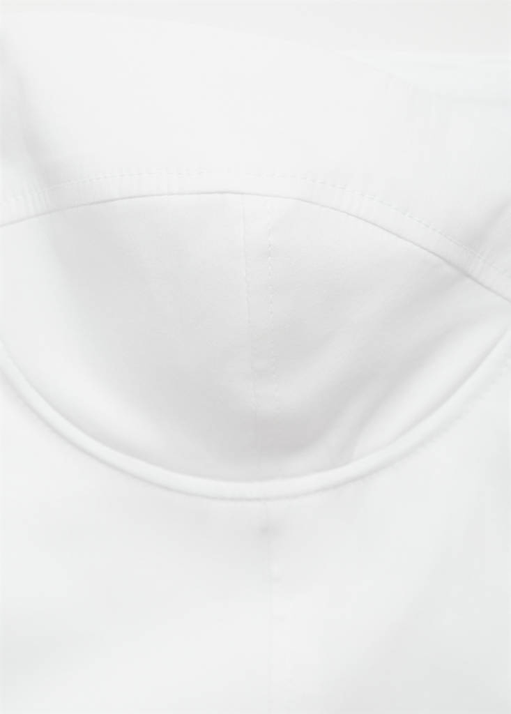 Strapless cropped top — White