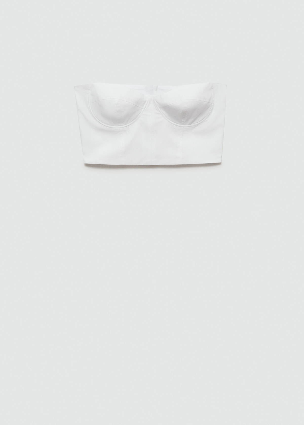 Strapless cropped top — White