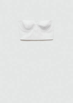 Strapless cropped top — White 6