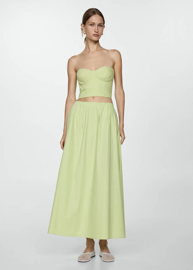 Strapless cropped top — Pastel Green
