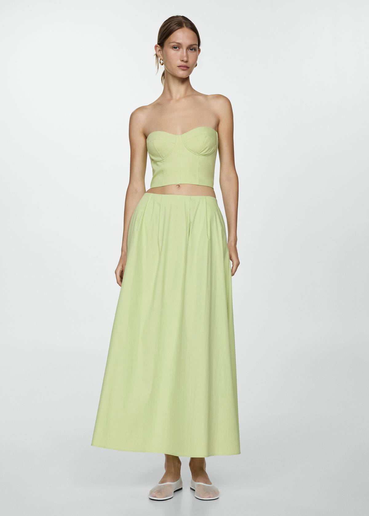 Strapless cropped top — Pastel Green