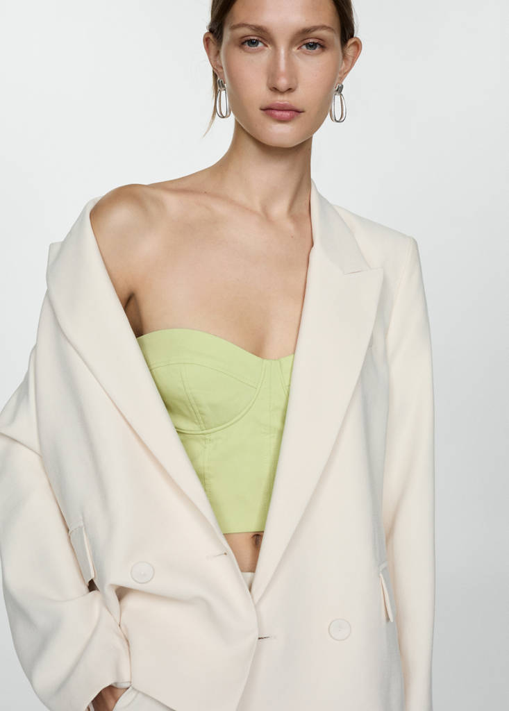 Strapless cropped top — Pastel Green