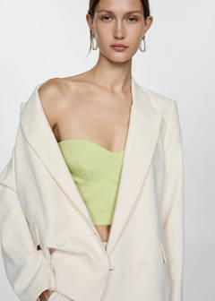 Strapless cropped top — Pastel Green 1