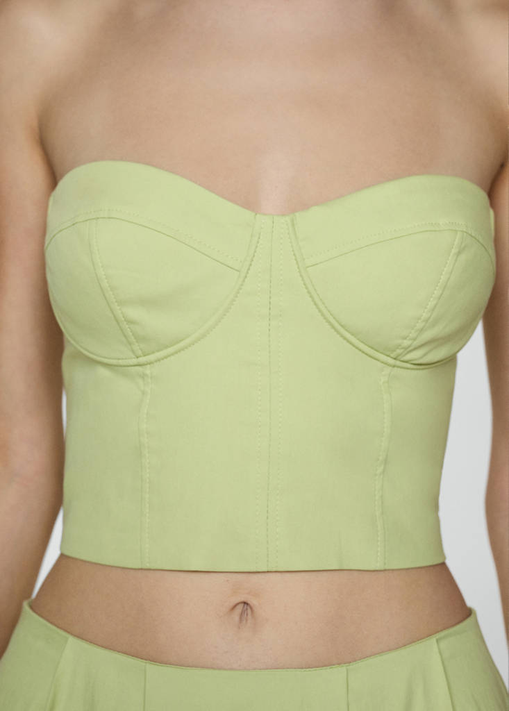 Strapless cropped top — Pastel Green