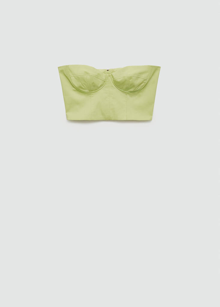 Strapless cropped top — Pastel Green