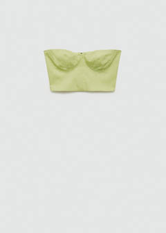 Strapless cropped top — Pastel Green 6
