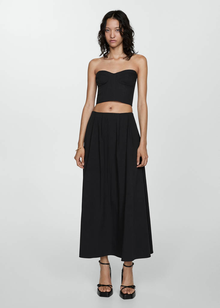Strapless cropped top — Black