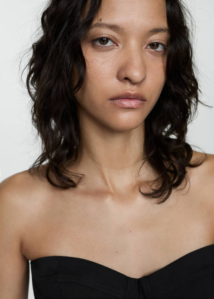 Strapless cropped top — Black