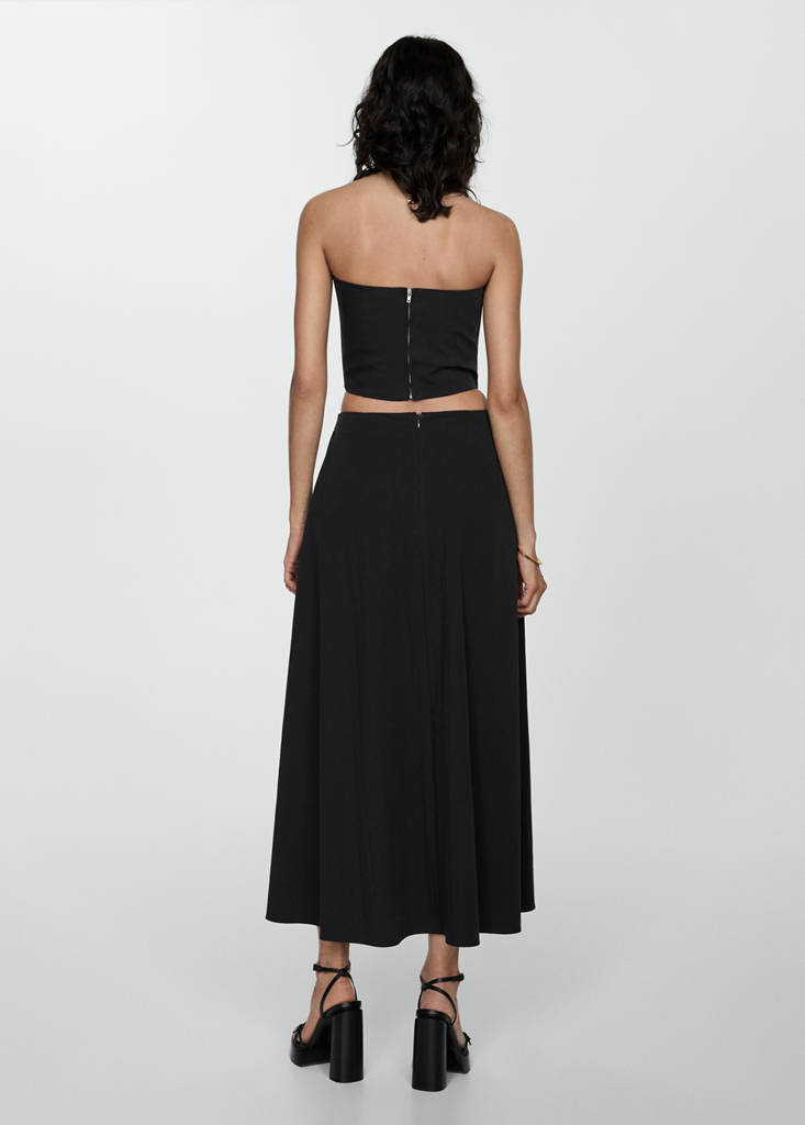Strapless cropped top — Black