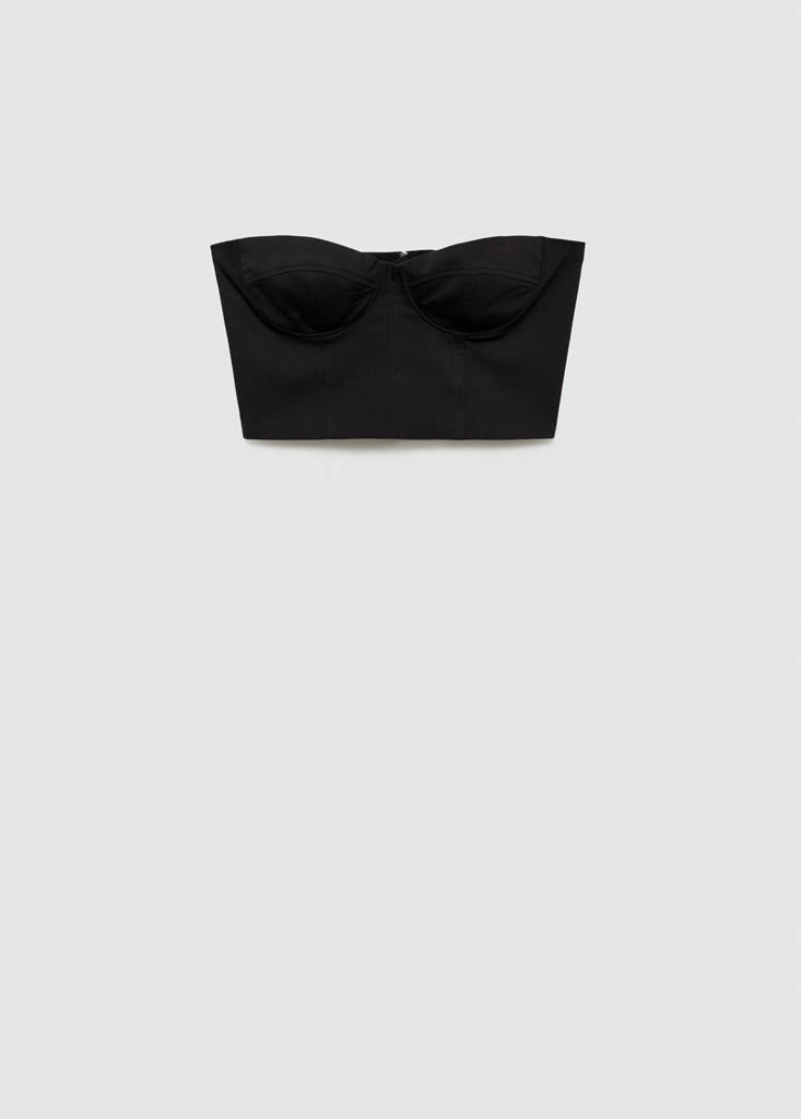 Strapless cropped top — Black