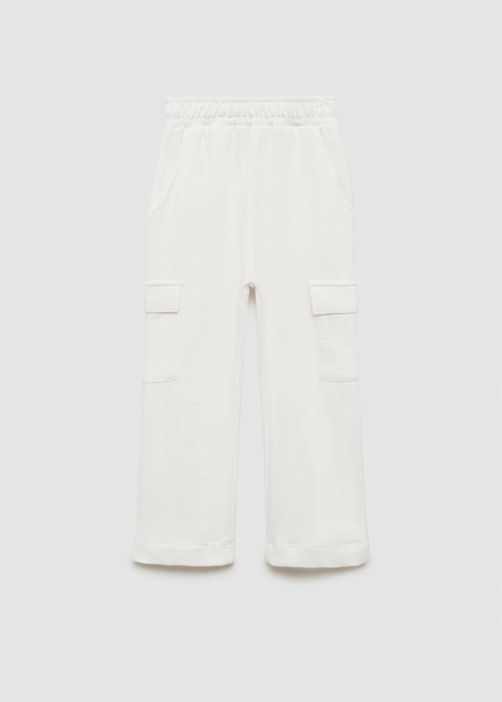 MANGO KIDS - Pantalon cargo coton blanc cassé - 8 - Fille