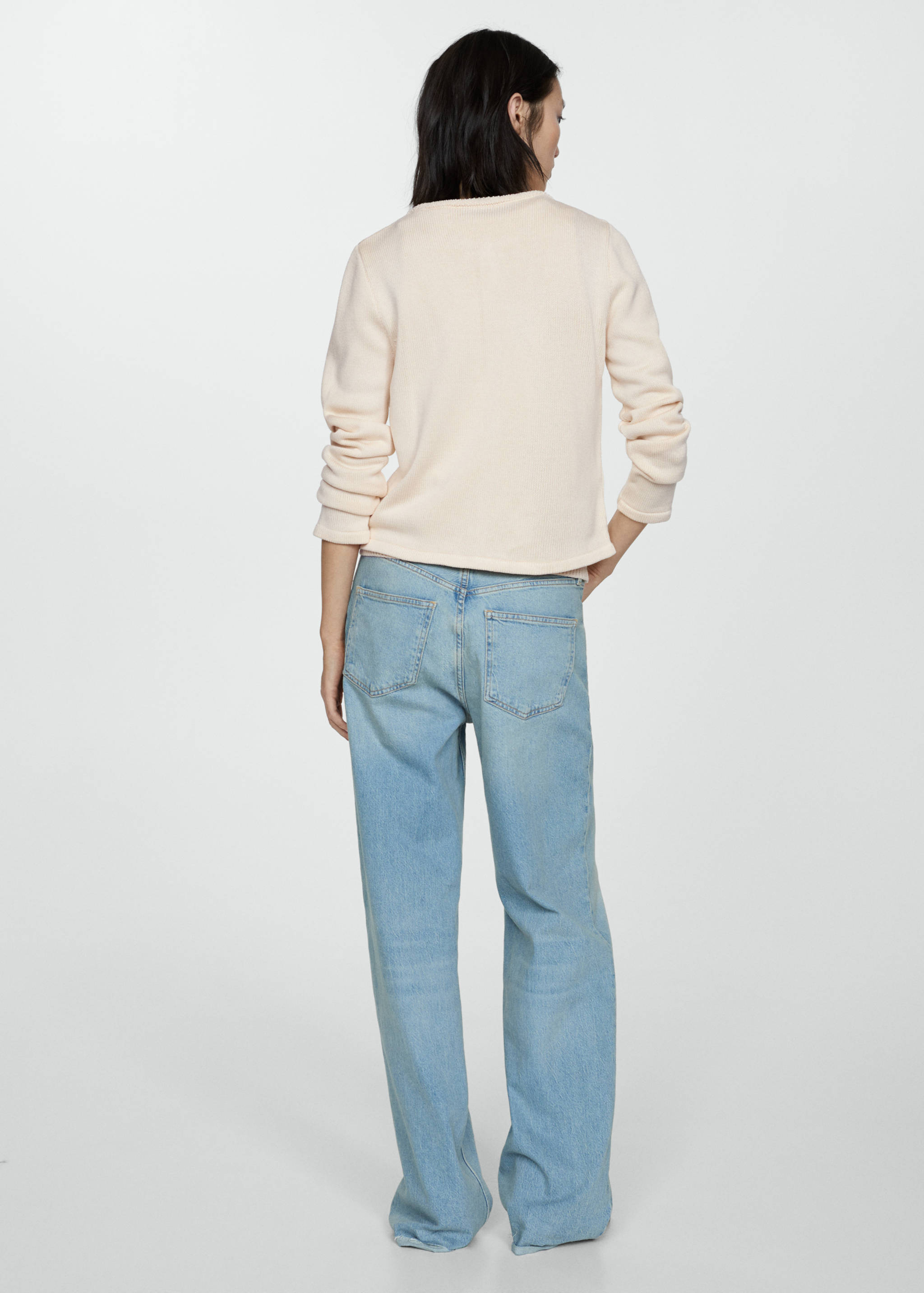 Knitted cardigan with jewel button - Reverse of the article