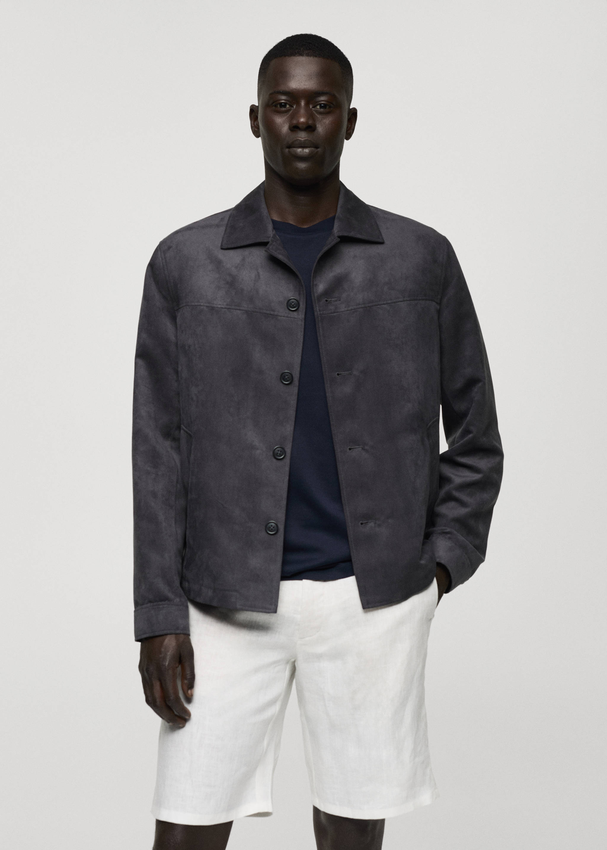 Suede faux-leather jacket - Medium plane