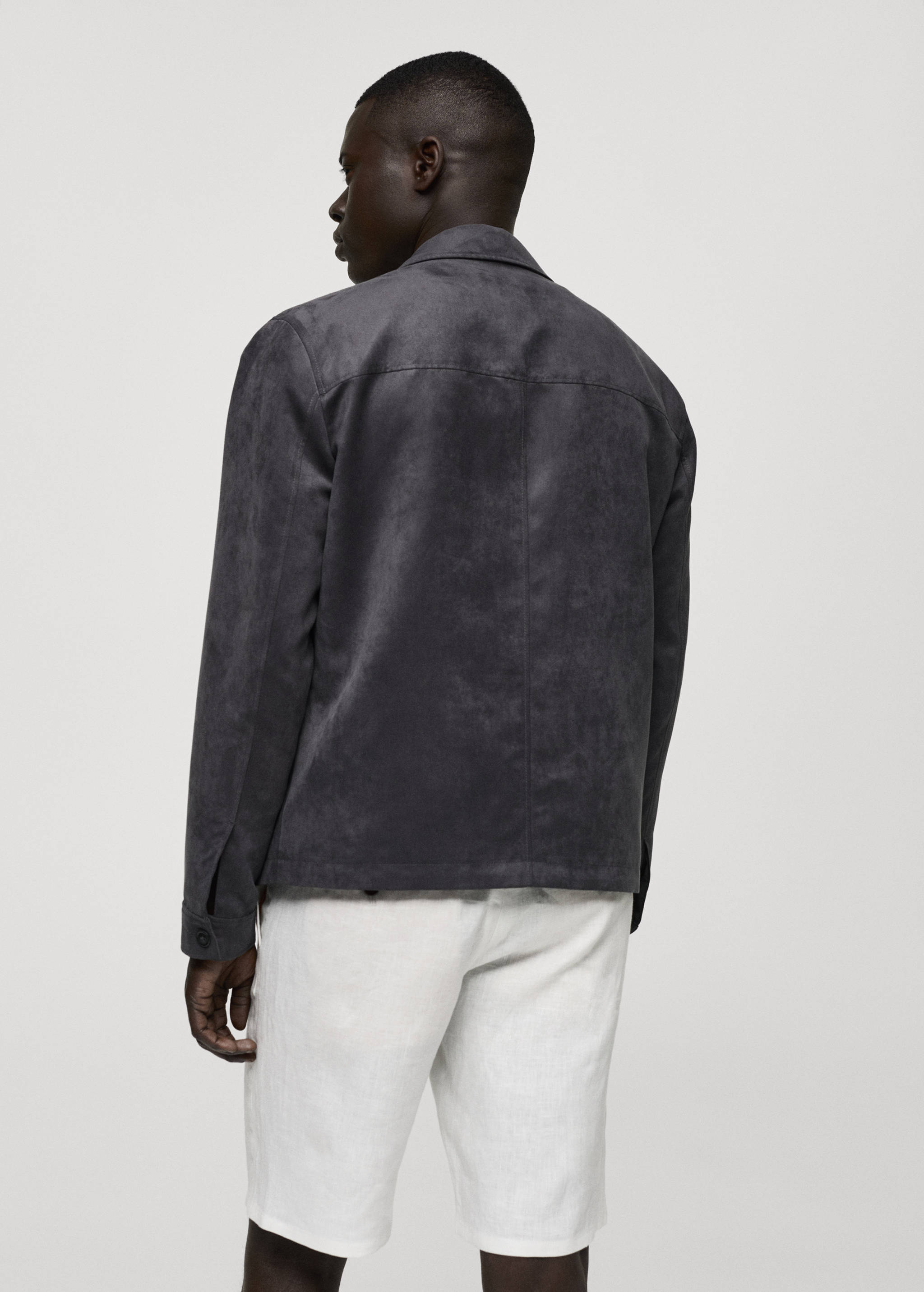 Suede faux-leather jacket - Reverse of the article