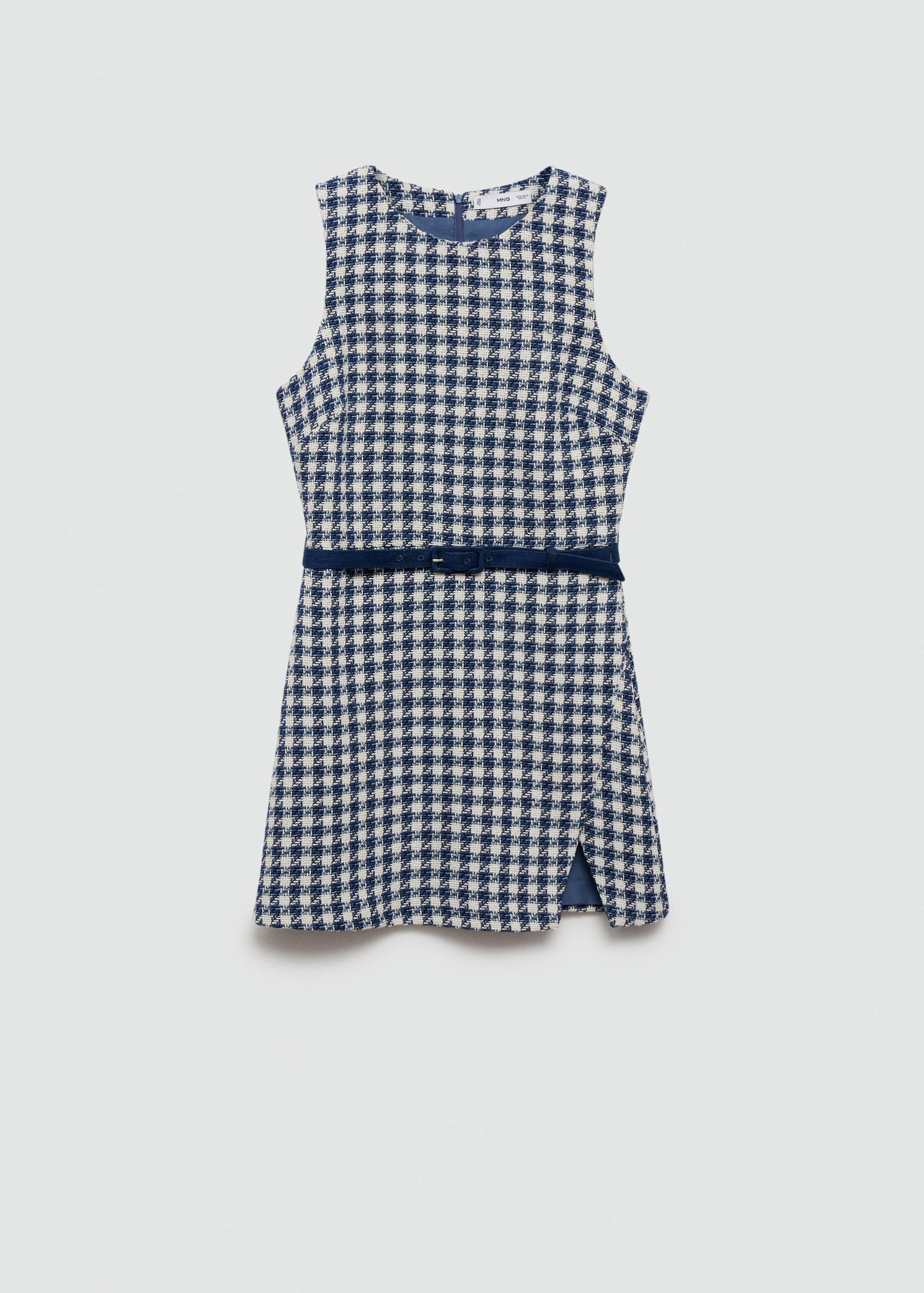 Houndstooth dress with belt - Article without model