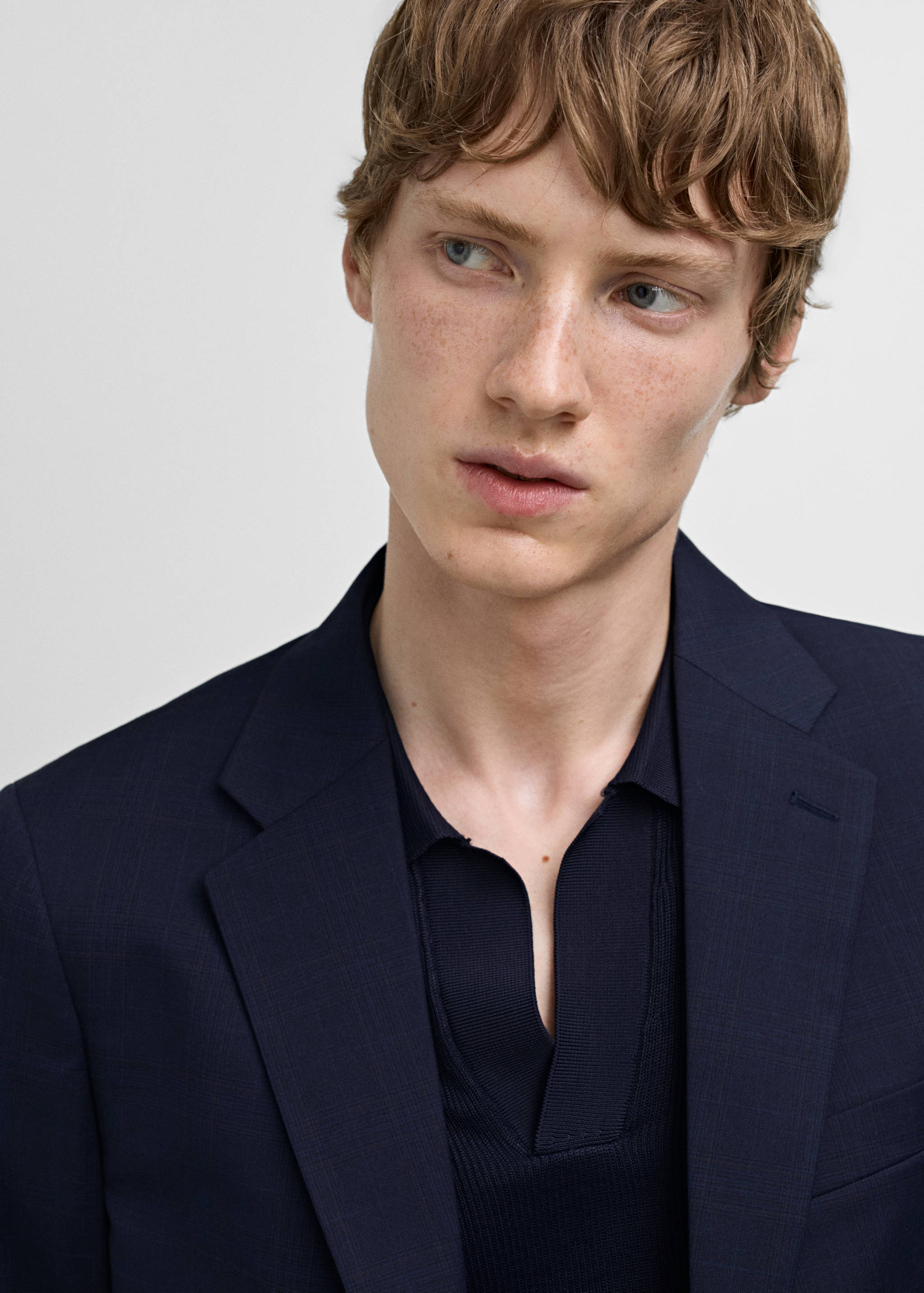 弹力面料修身西装夹克 - null