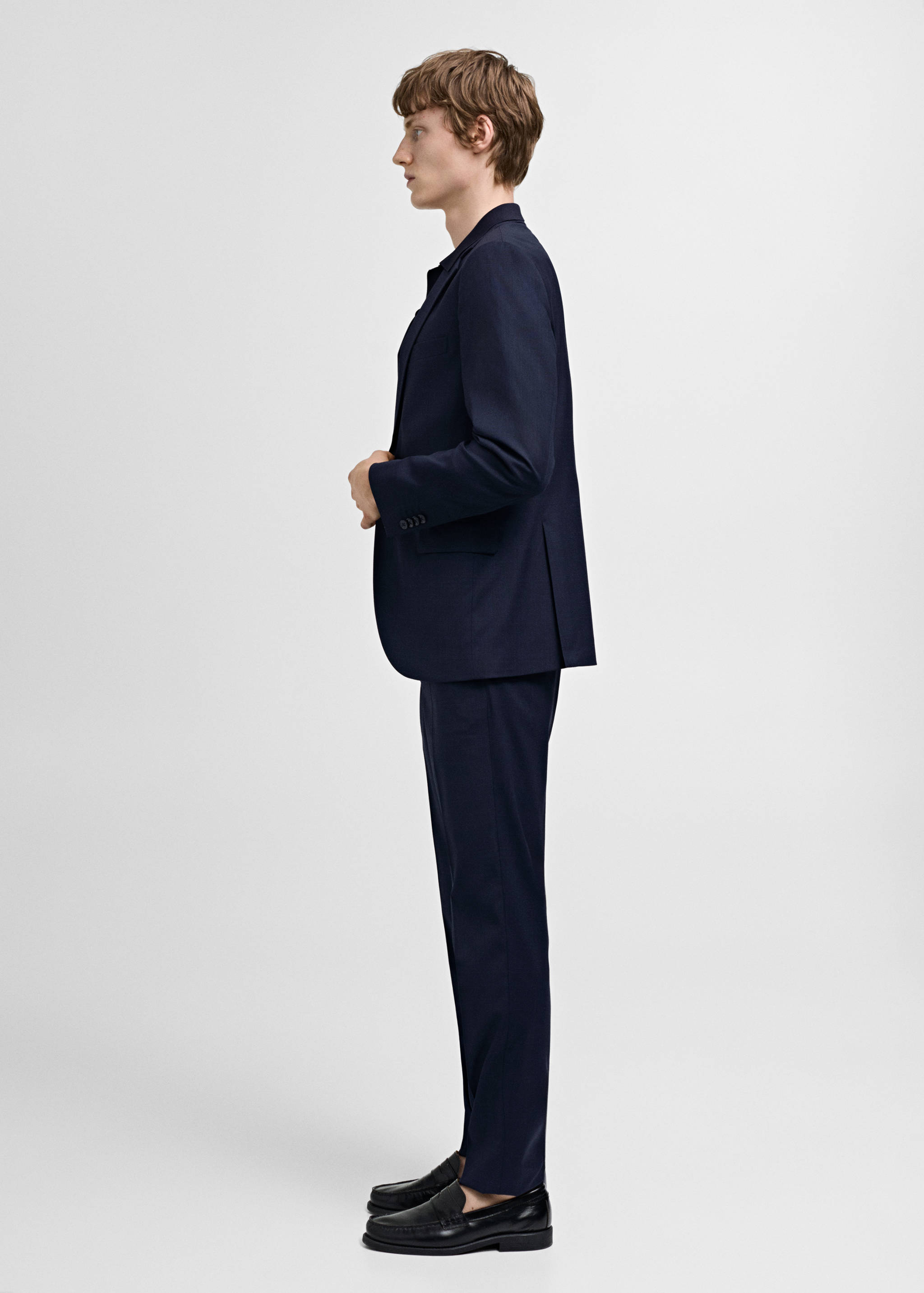 弹力面料修身西装夹克 - null