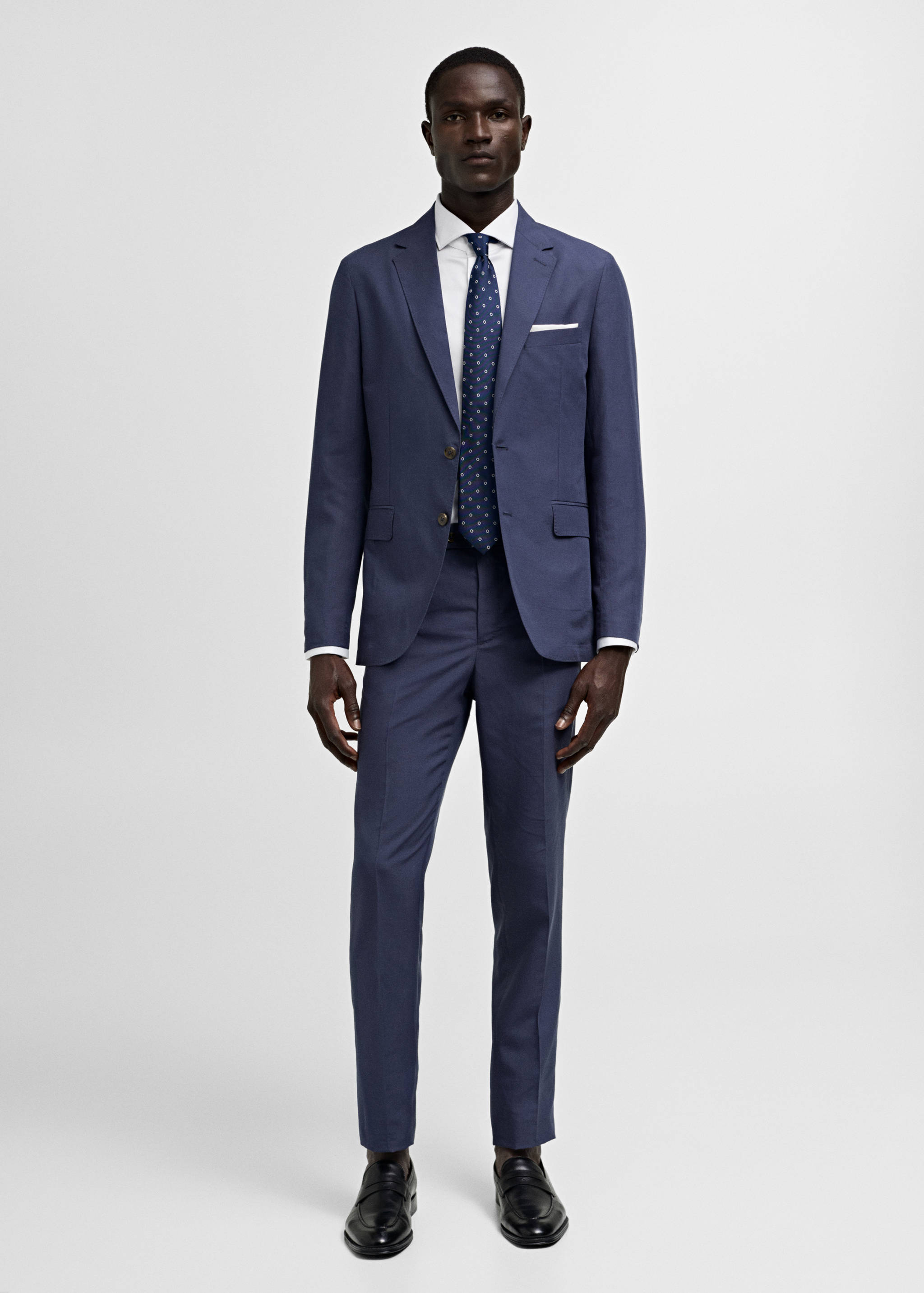 Chemise costume slim-fit tissu twill boutons de manchette - Plan général