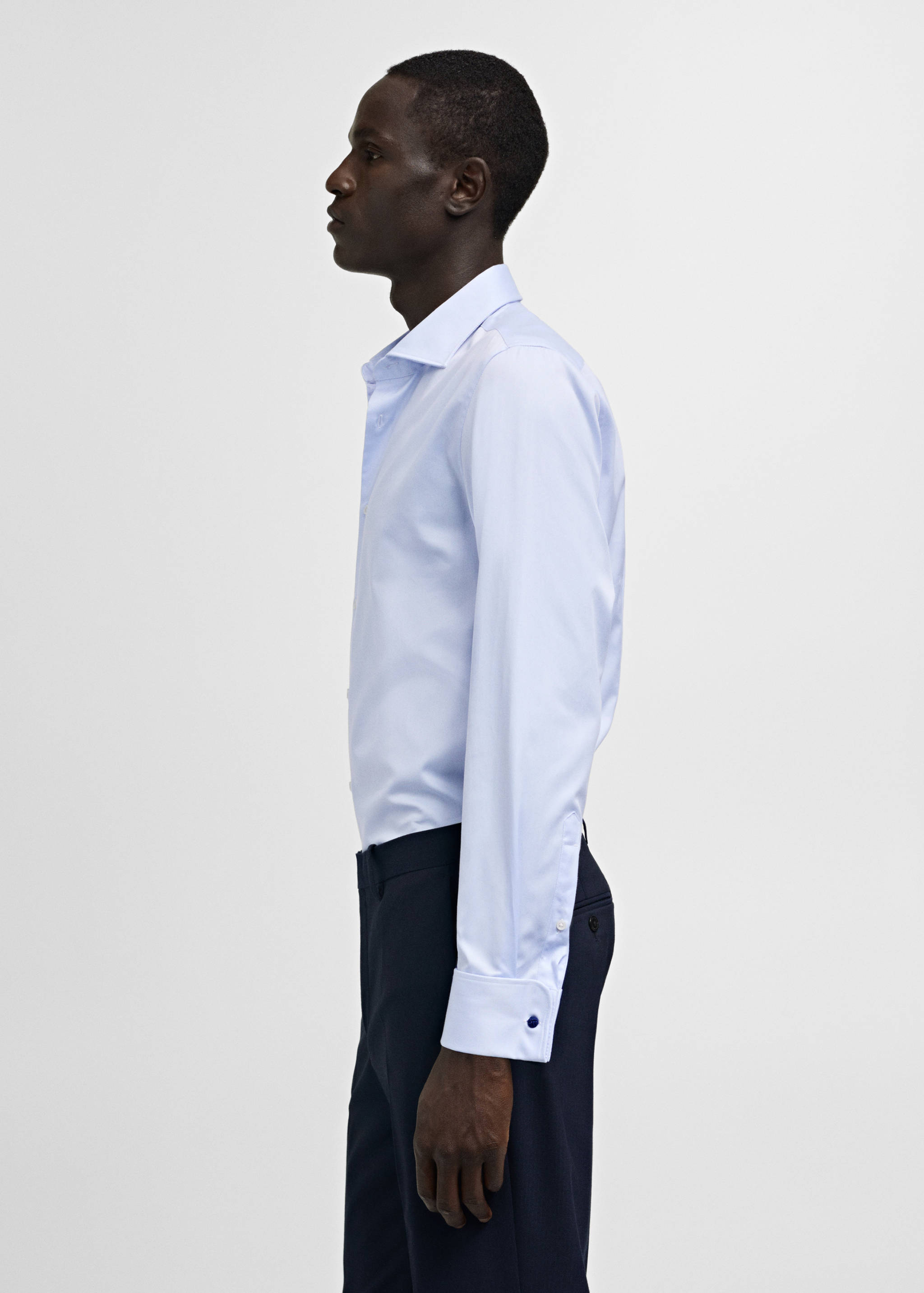 Chemise costume slim-fit tissu twill boutons de manchette - Détail de l'article 2