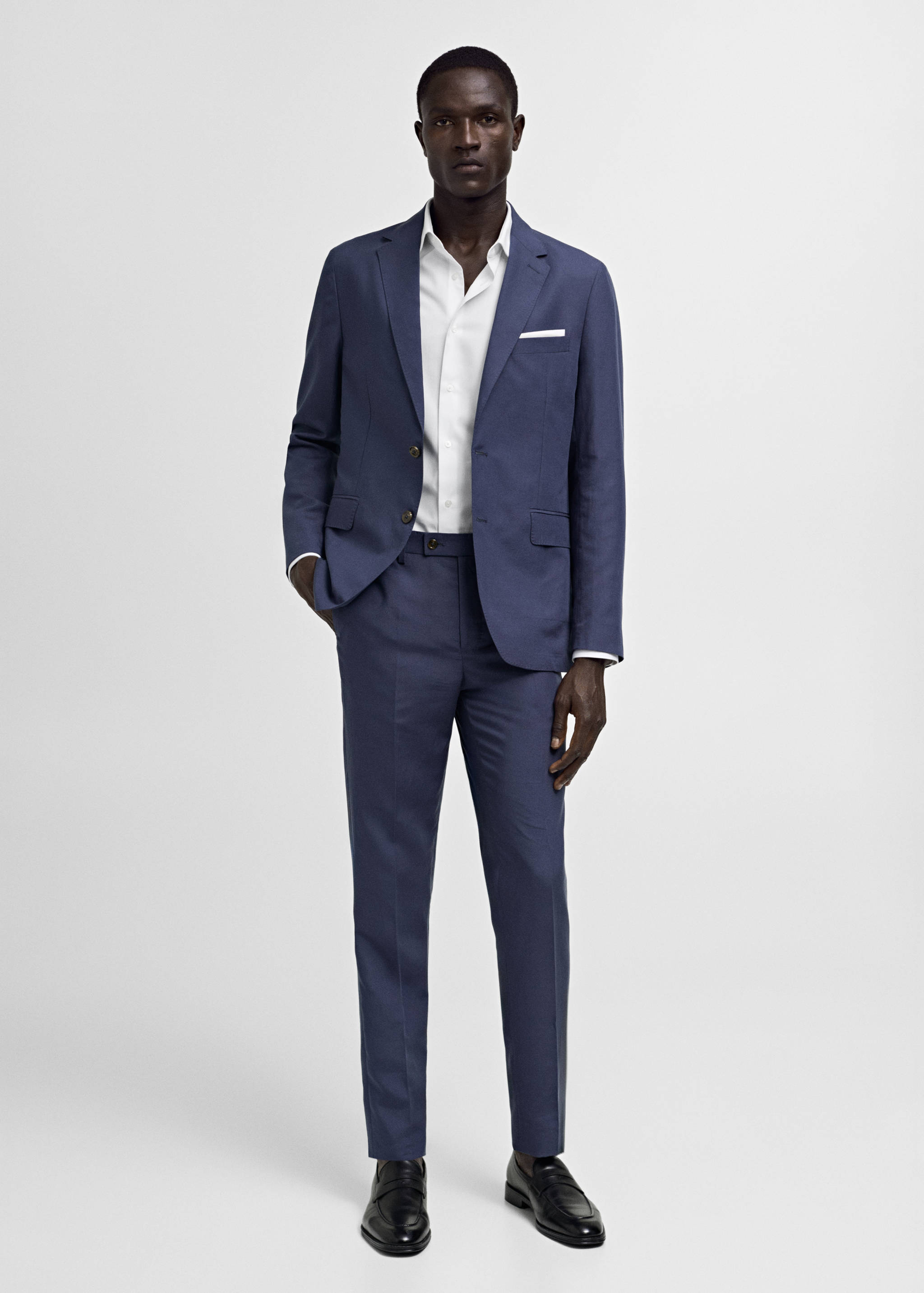 Slim-fit cotton poplin suit shirt - General plane