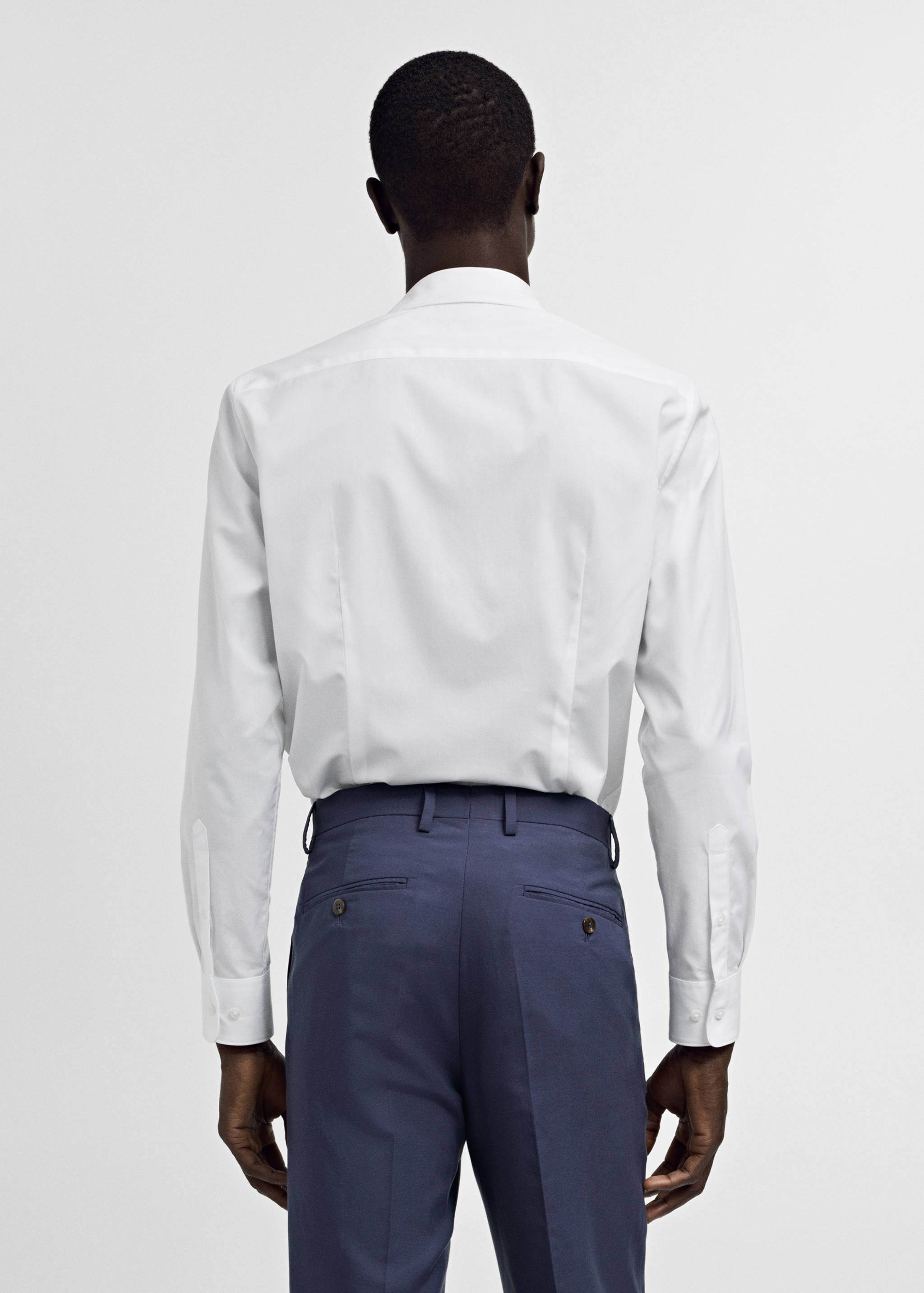 Slim-fit cotton poplin suit shirt - Reverse of the article