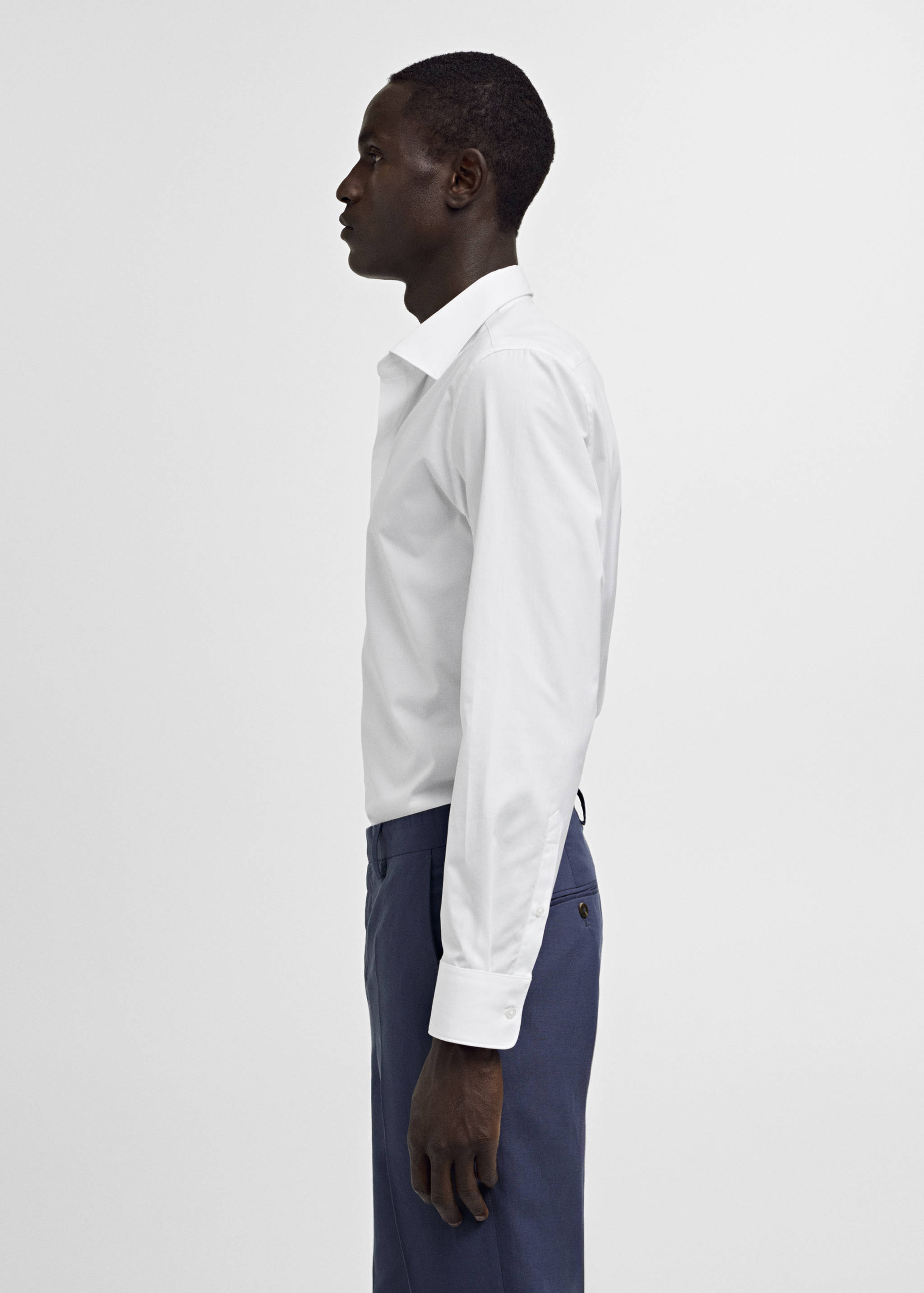 Slim-fit cotton poplin suit shirt - Details of the article 2