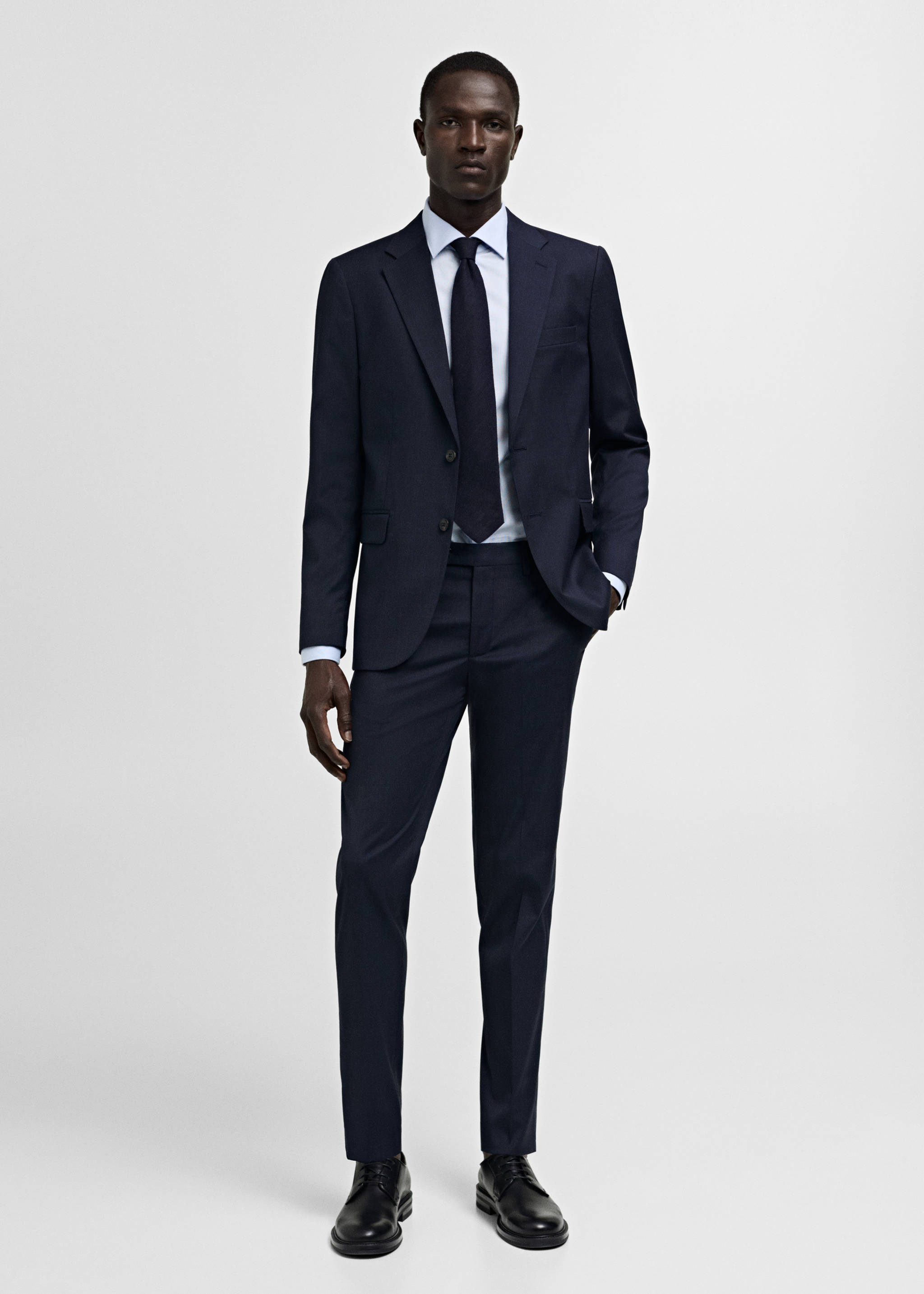 Slim-fit cotton poplin suit shirt - General plane